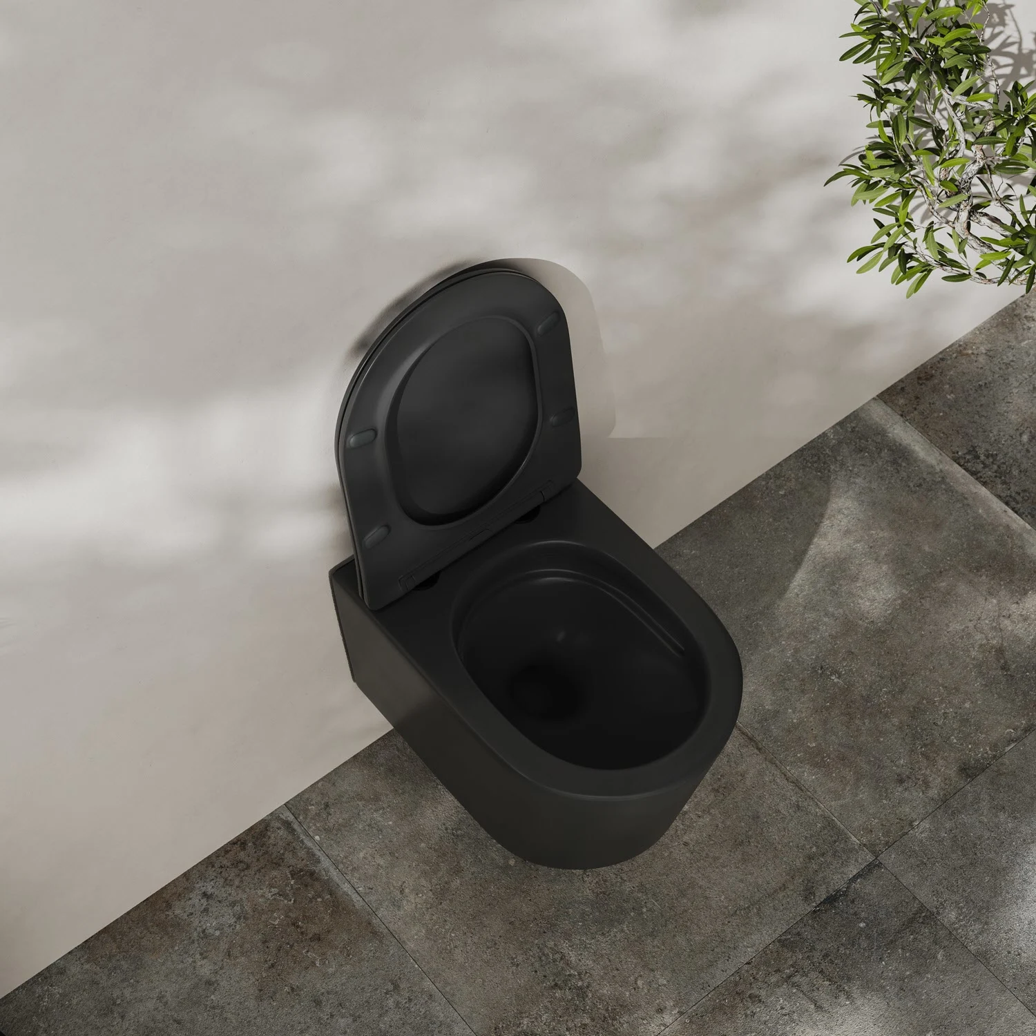 Kronenbach Tube Wand-WC spülrandlos mit Rotationsspülung und WC-Sitz Bild 6