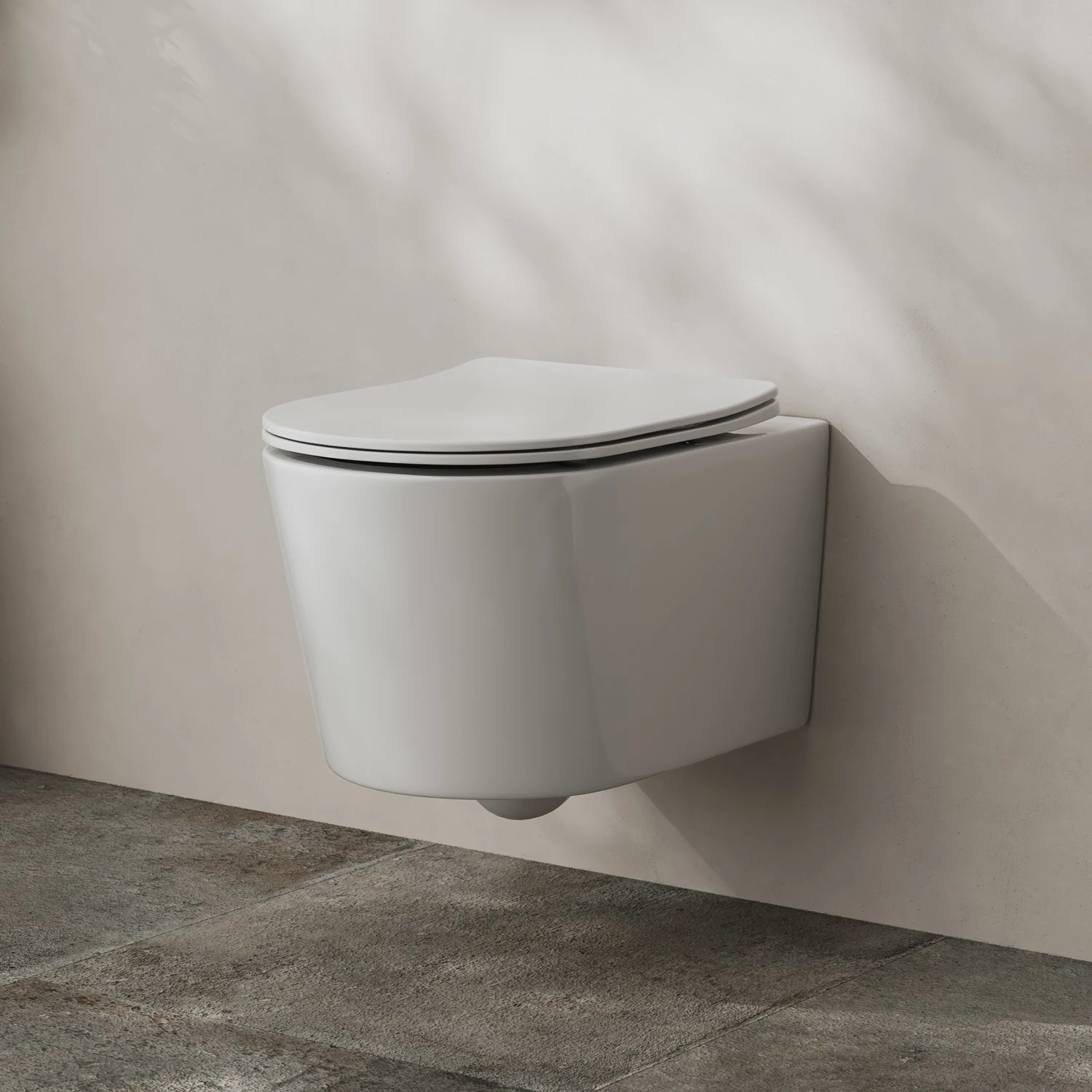 Kronenbach Tube Wand-WC spülrandlos mit Rotationsspülung und WC-Sitz slim