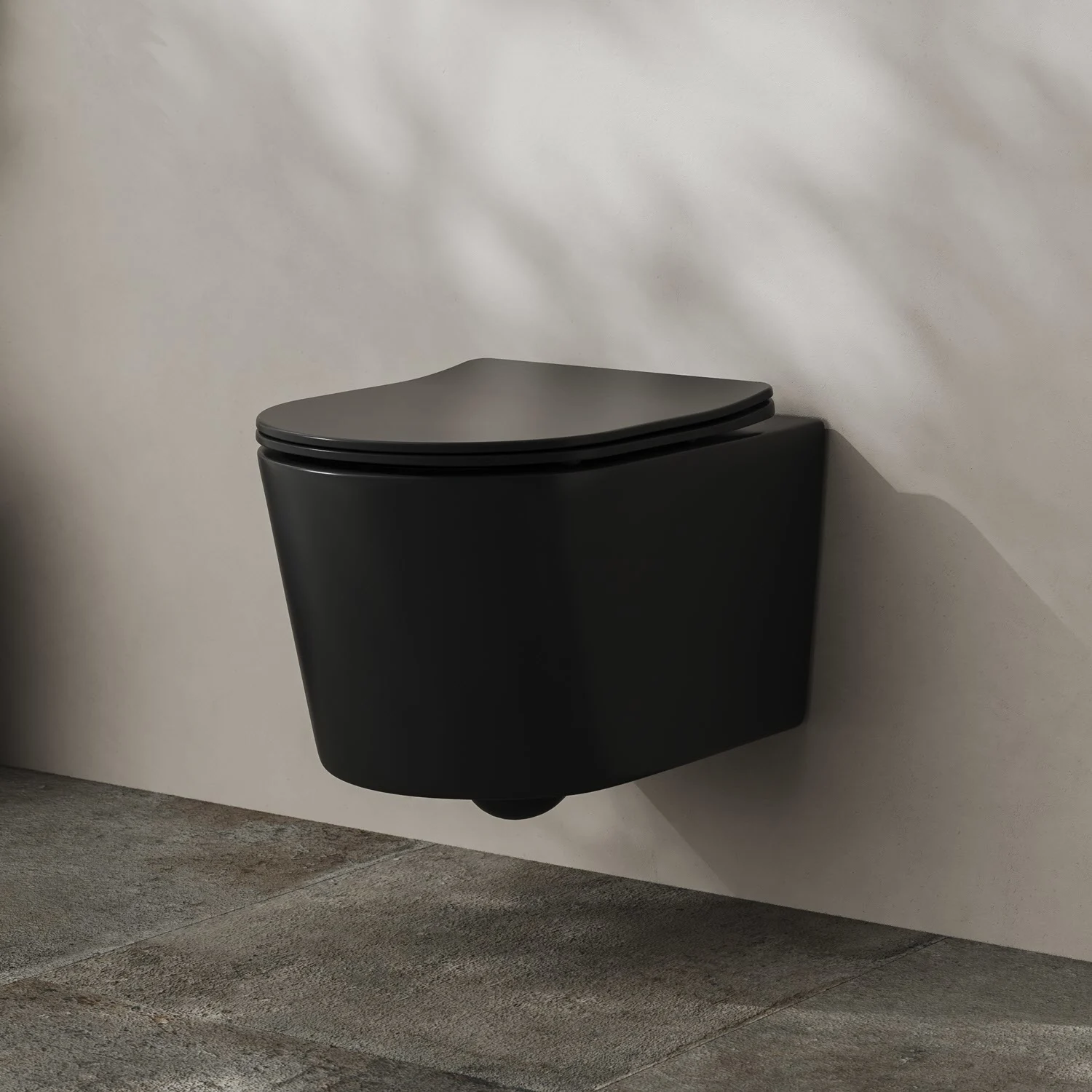 Kronenbach Tube Wand-WC spülrandlos mit Rotationsspülung und WC-Sitz