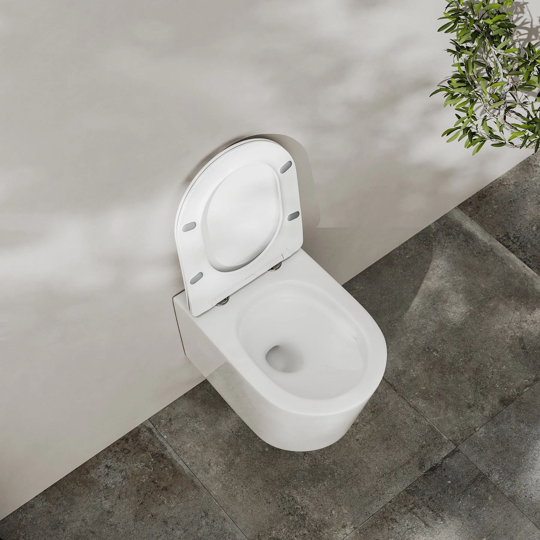 Kronenbach Tube Wand-WC spülrandlos mit Rotationsspülung und WC-Sitz slim Bild 6