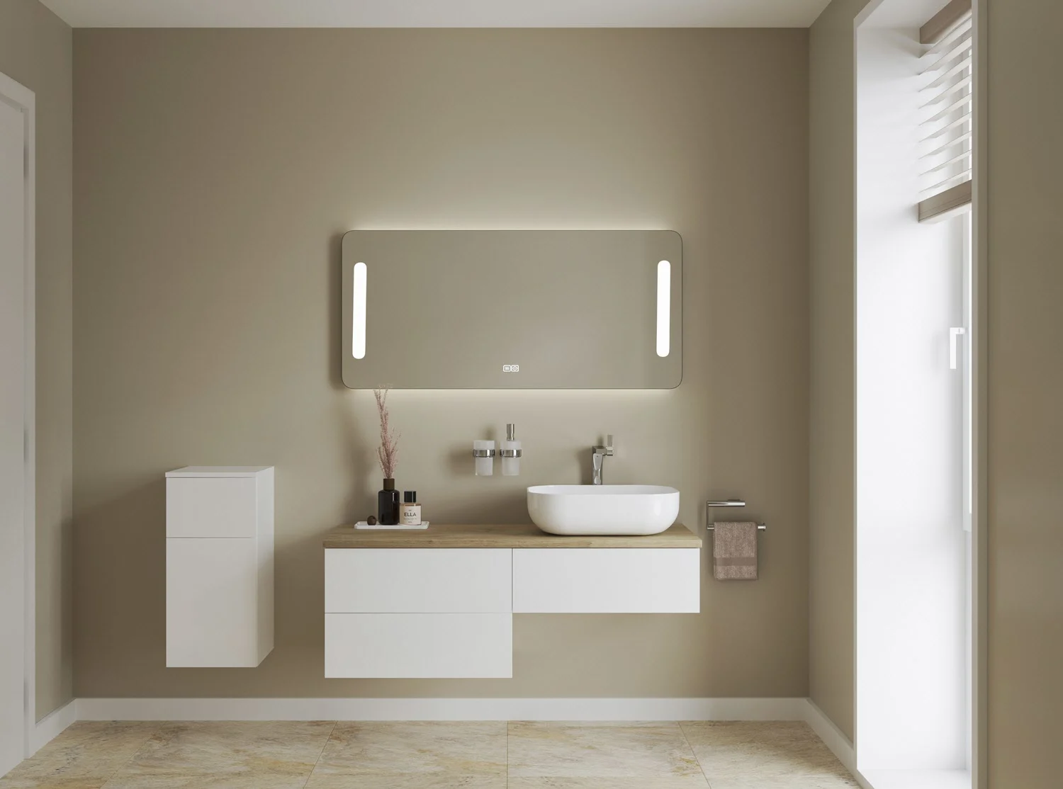 Kronenbach Cube Highboard 30 x 64,6 cm, 1 Auszug, 1 Tür, Anschlag links, mit TIP-ON Bild 4