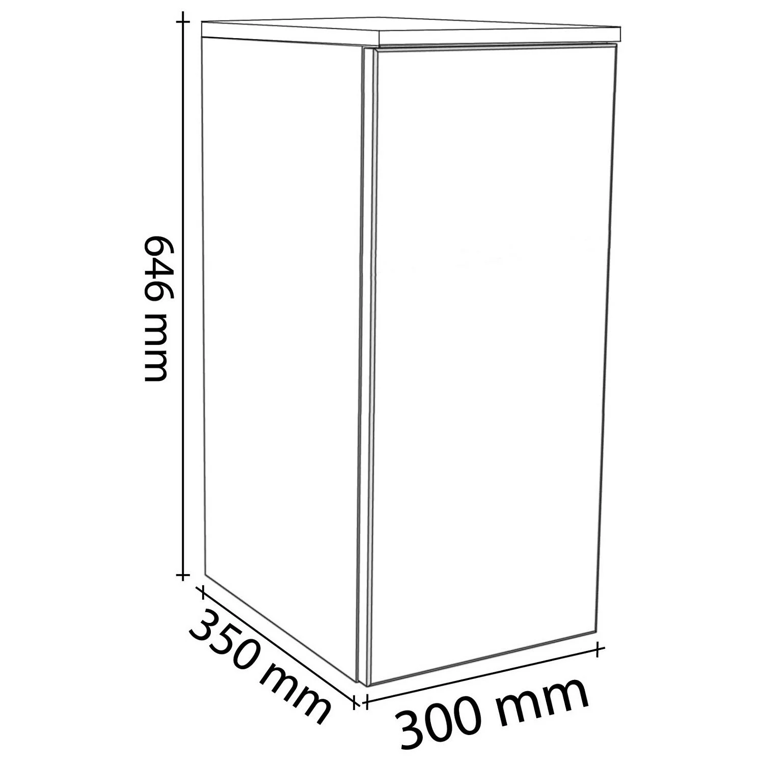Kronenbach Cube Highboard 30 x 64,6 cm, 1 Tür, Anschlag links, mit TIP-ON Bild 4