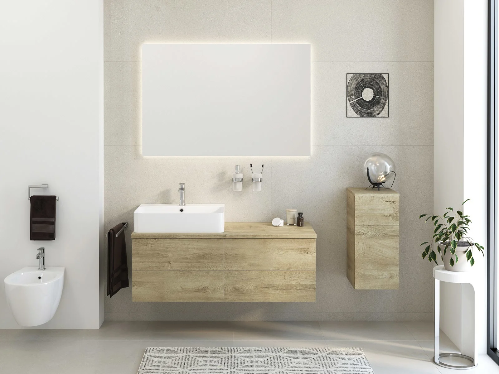 Kronenbach Cube Highboard 30 x 64,6 cm, 1 Auszug, 1 Tür, Anschlag rechts, mit TIP-ON Bild 3
