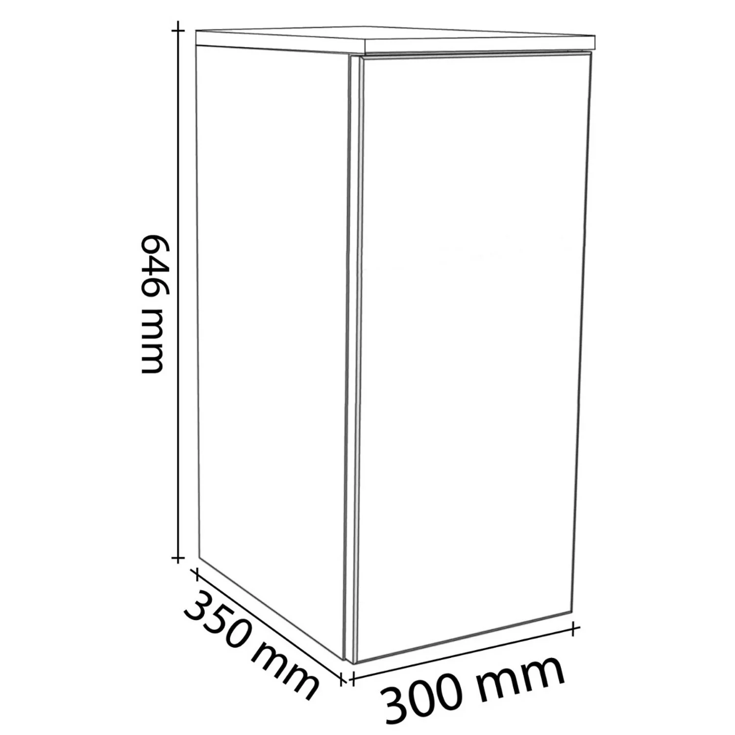 Kronenbach Cube Highboard 30 x 64,6 cm, 1 Tür, Anschlag rechts, mit TIP-ON Bild 5