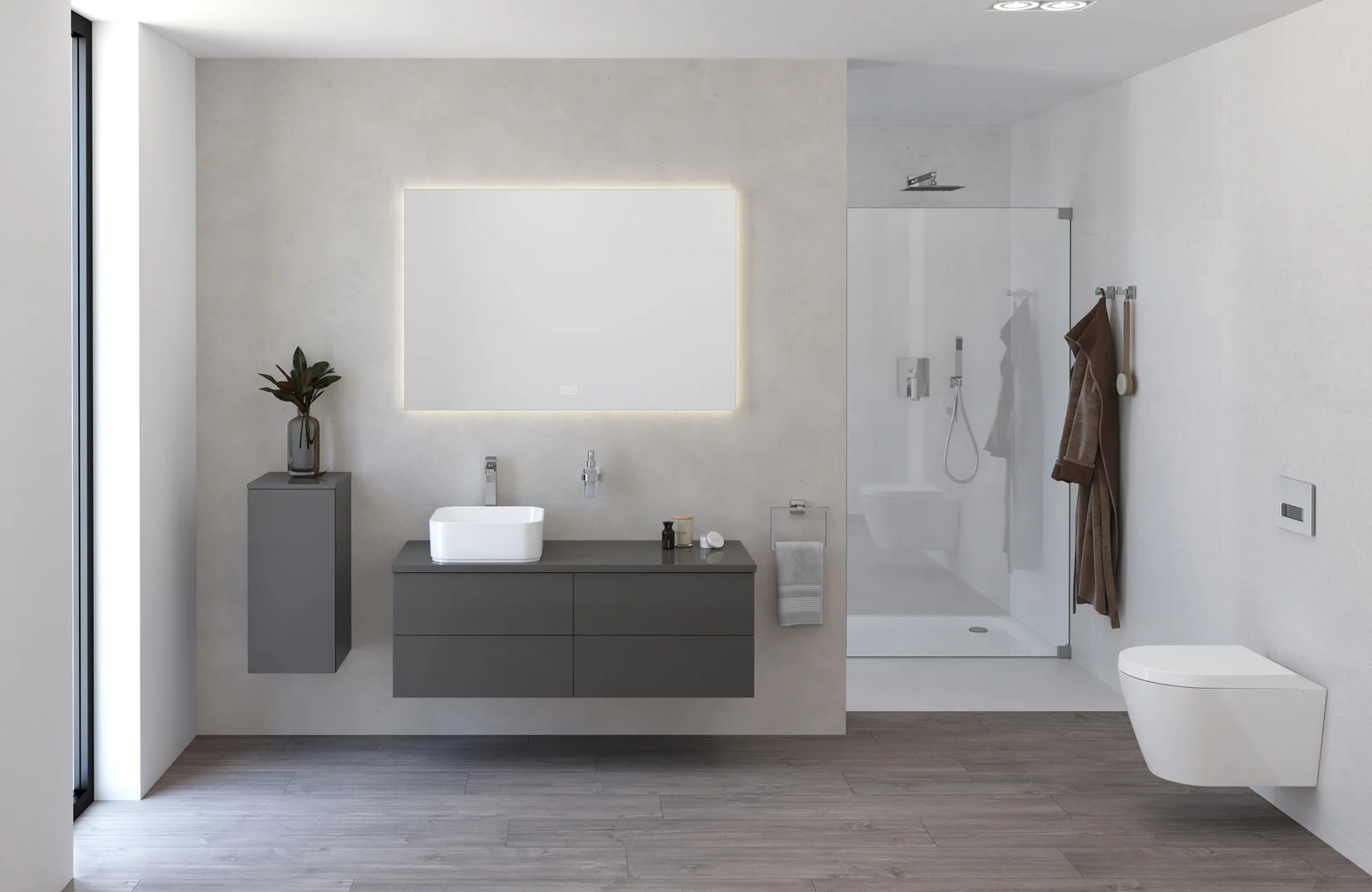 Kronenbach Cube Highboard 30 x 64,6 cm, 1 Tür, Anschlag links, mit TIP-ON Bild 3