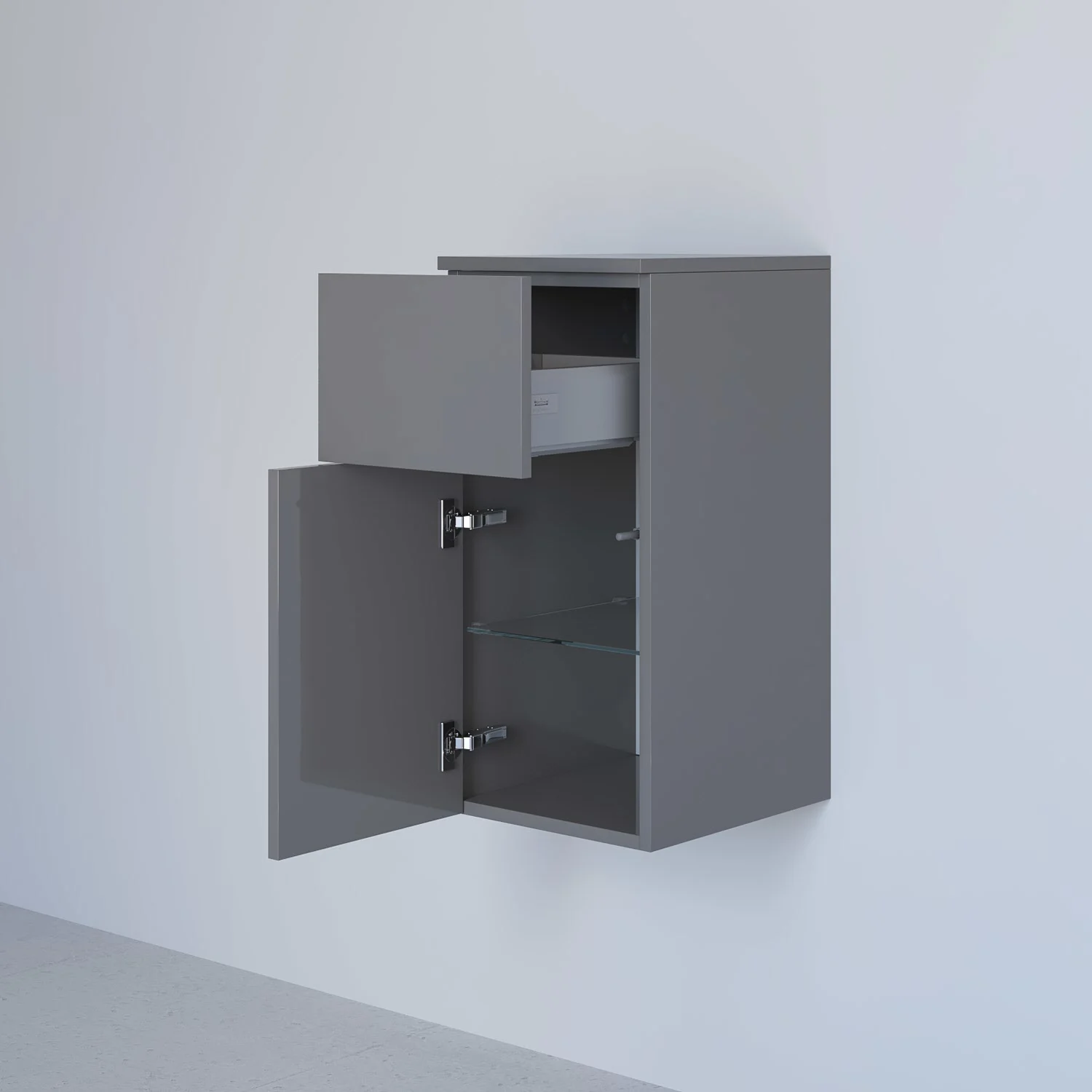 Kronenbach Cube Highboard 30 x 64,6 cm, 1 Auszug, 1 Tür, Anschlag links, mit TIP-ON Bild 2