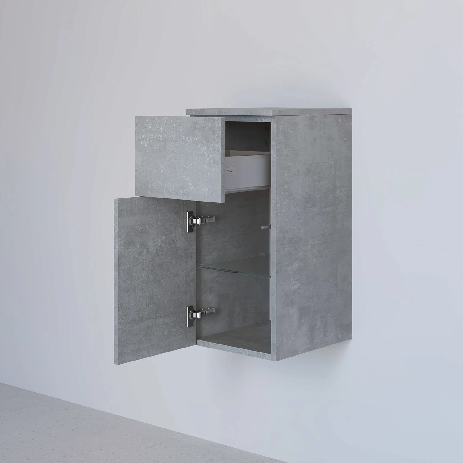 Kronenbach Cube Highboard 30 x 64,6 cm, 1 Auszug, 1 Tür, Anschlag links, mit TIP-ON Bild 2