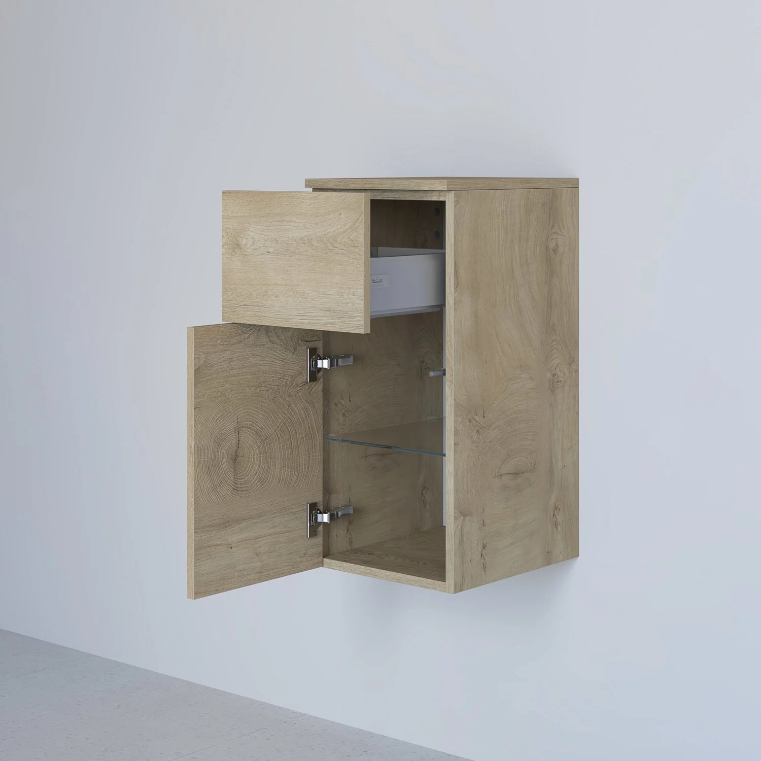 Kronenbach Cube Highboard 30 x 64,6 cm, 1 Auszug, 1 Tür, Anschlag links, mit TIP-ON Bild 2