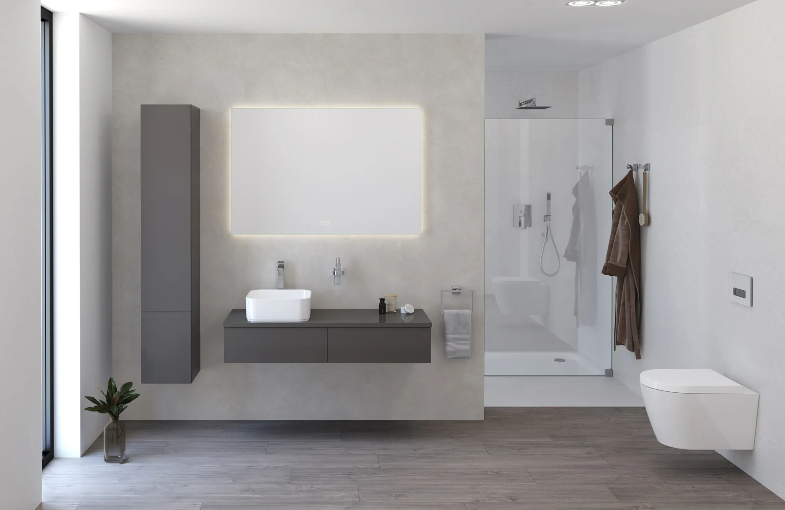 Kronenbach Cube Hochschrank 30 x 168 cm, 1 Auszug, 1 Tür, Anschlag links, mit TIP-ON Bild 3