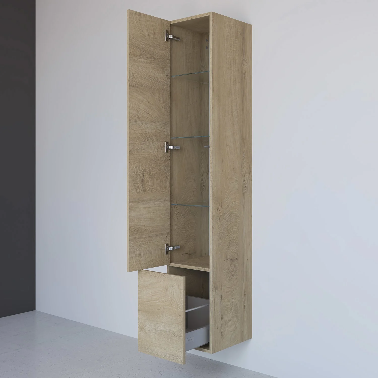Kronenbach Cube Hochschrank 30 x 168 cm, 1 Auszug, 1 Tür, Anschlag links, mit TIP-ON Bild 2