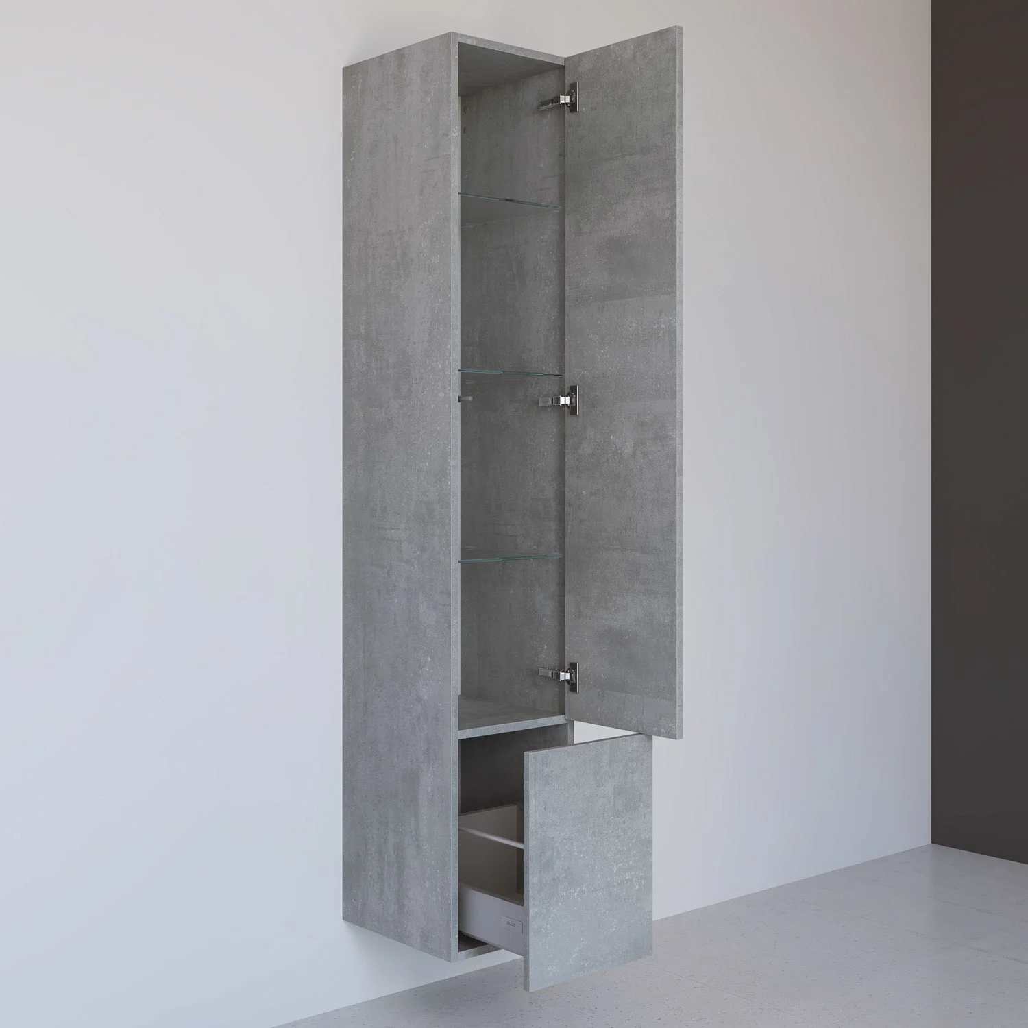 Kronenbach Cube Hochschrank 30 x 168 cm, 1 Auszug, 1 Tür, Anschlag rechts, mit TIP-ON Bild 2