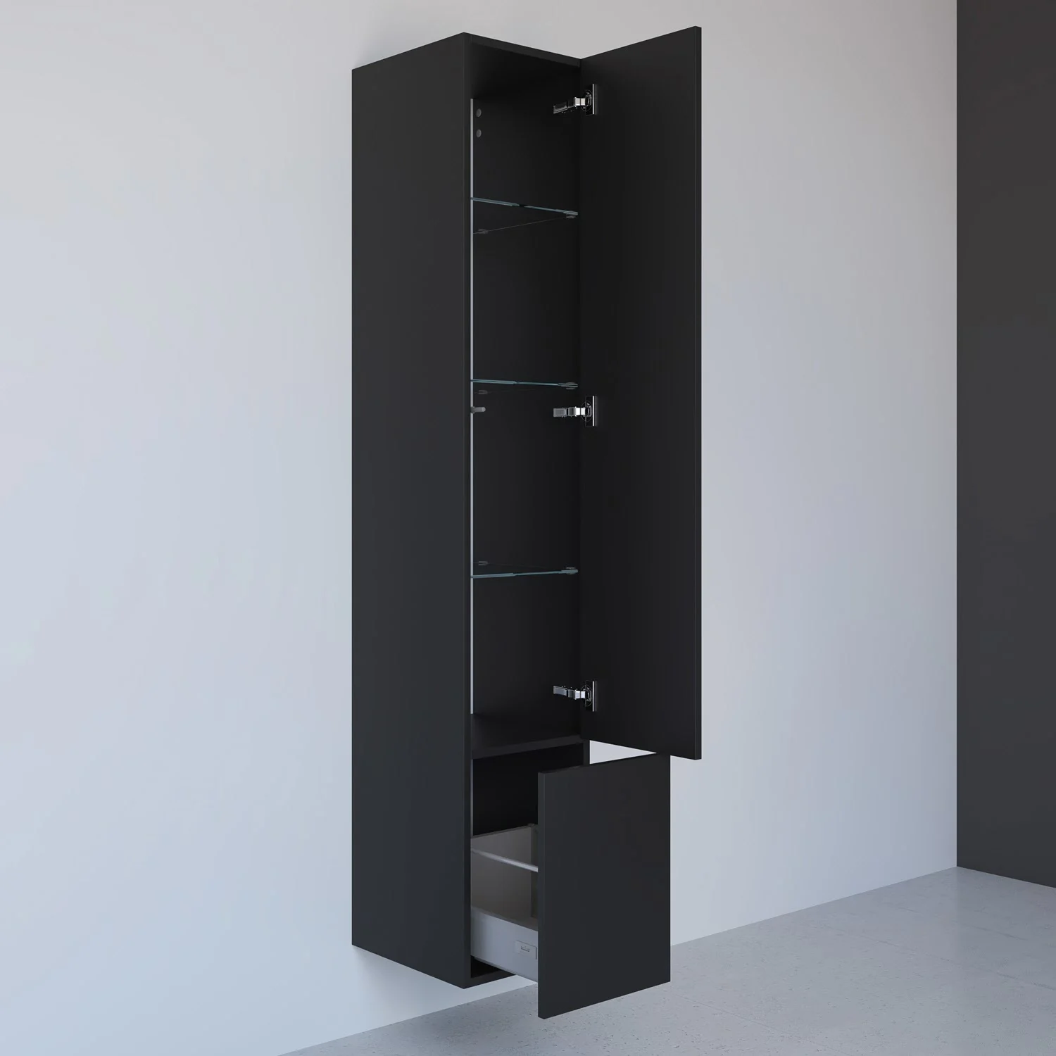 Kronenbach Cube Hochschrank 30 x 168 cm, 1 Auszug, 1 Tür, Anschlag rechts, mit TIP-ON Bild 2