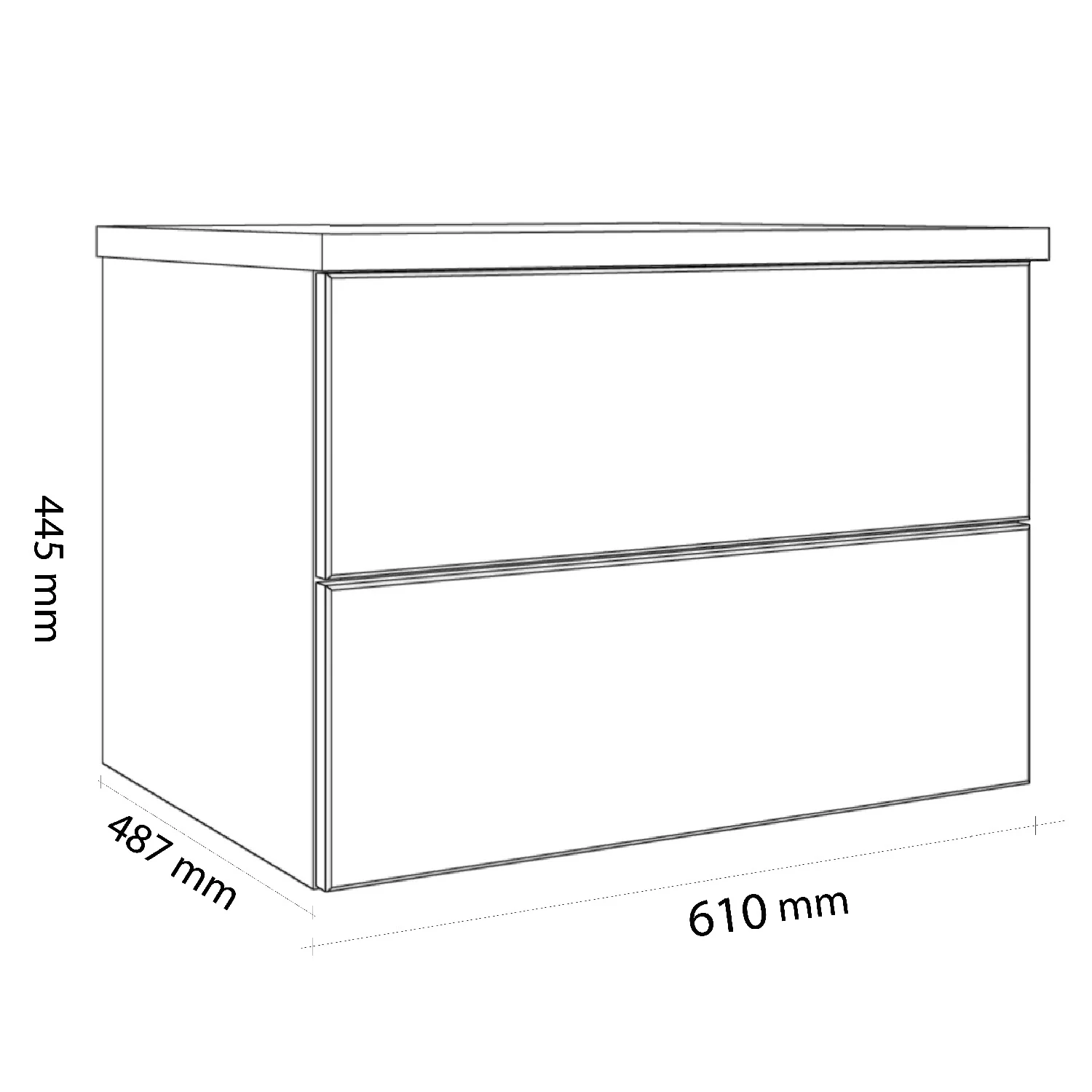 Kronenbach Cube Sideboard 61 cm mit 2 Auszügen und TIP-ON Bild 4