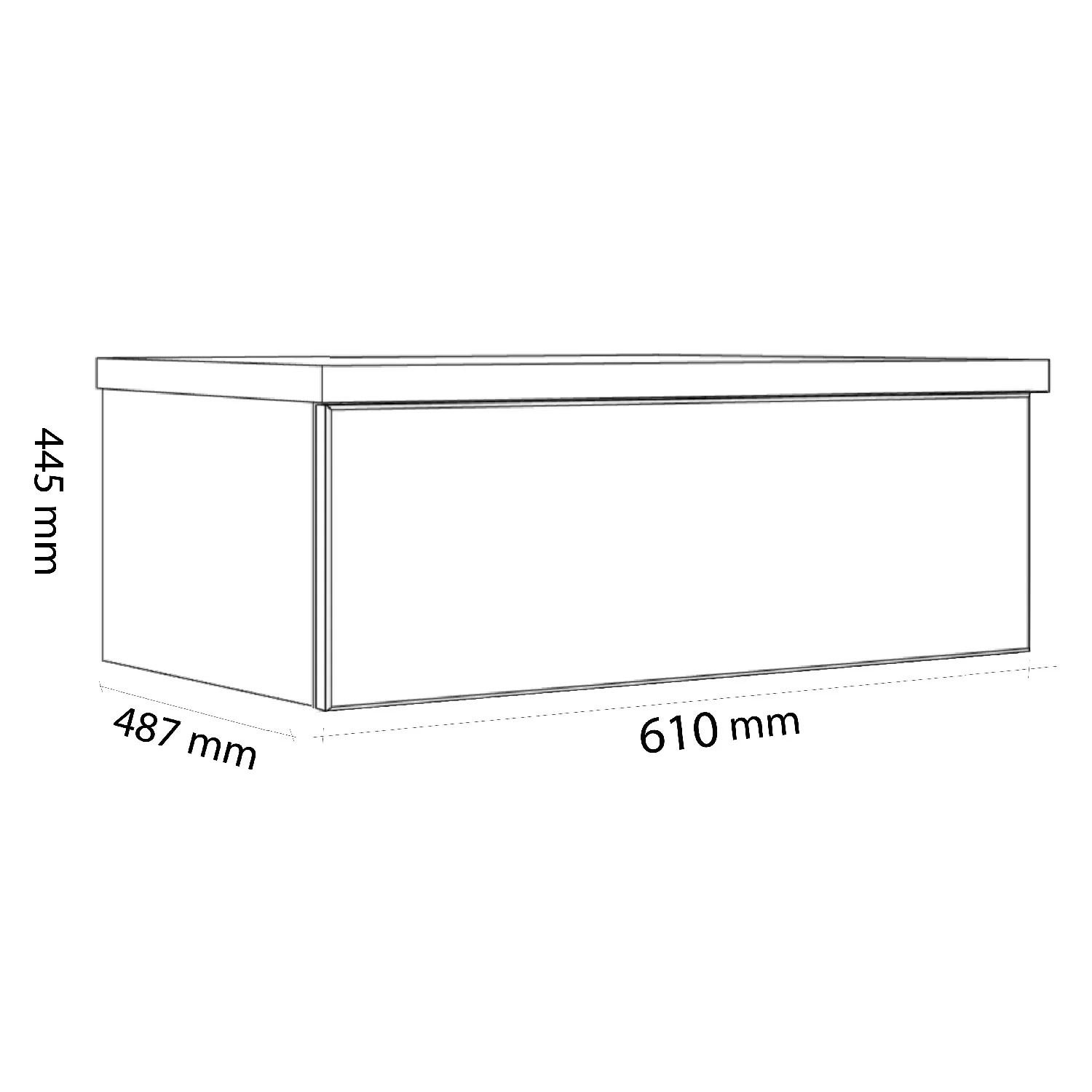 Rysunek techniczny szafki z wymiarami, Kronenbach