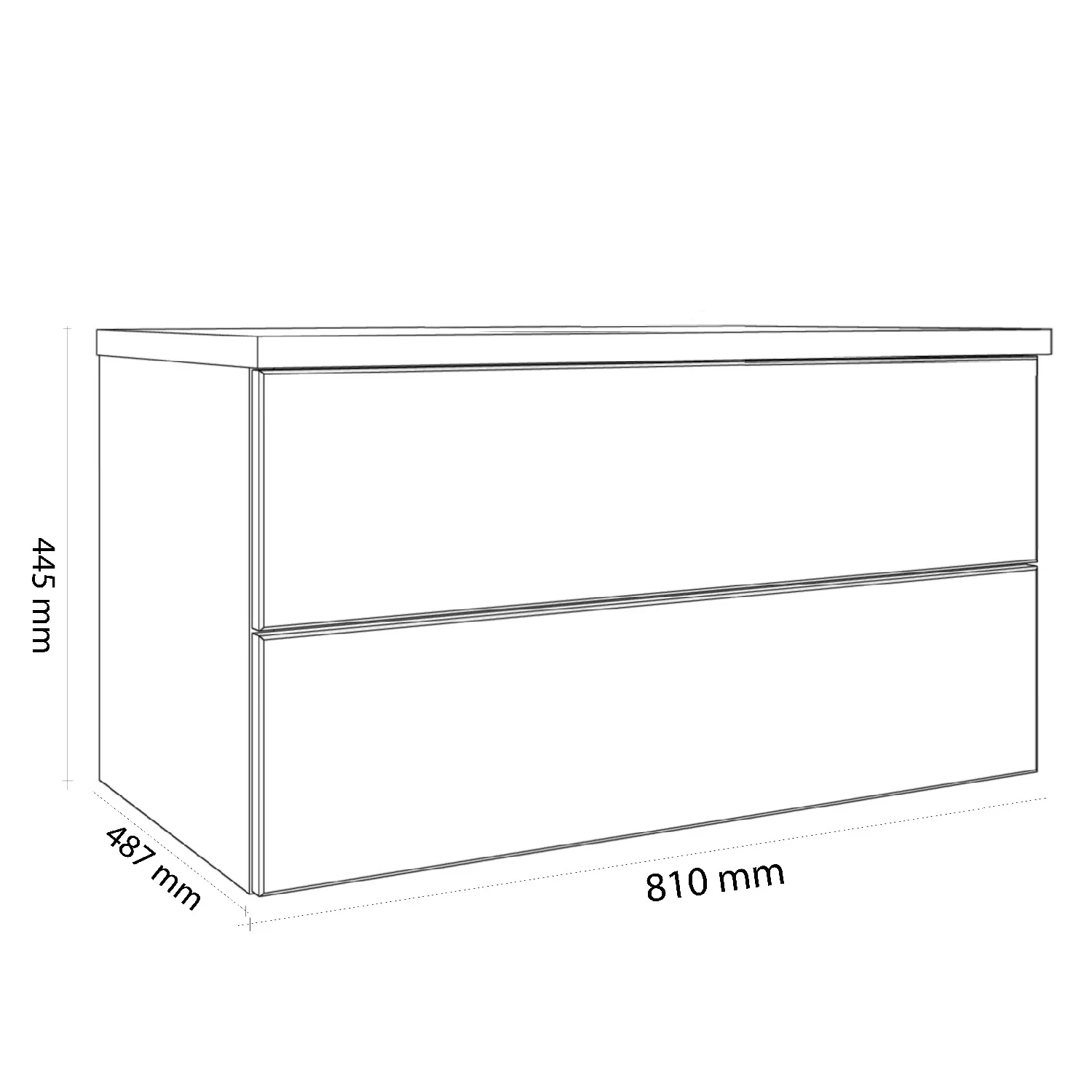 Kronenbach Cube Sideboard 81 cm mit 2 Auszügen und TIP-ON Bild 3