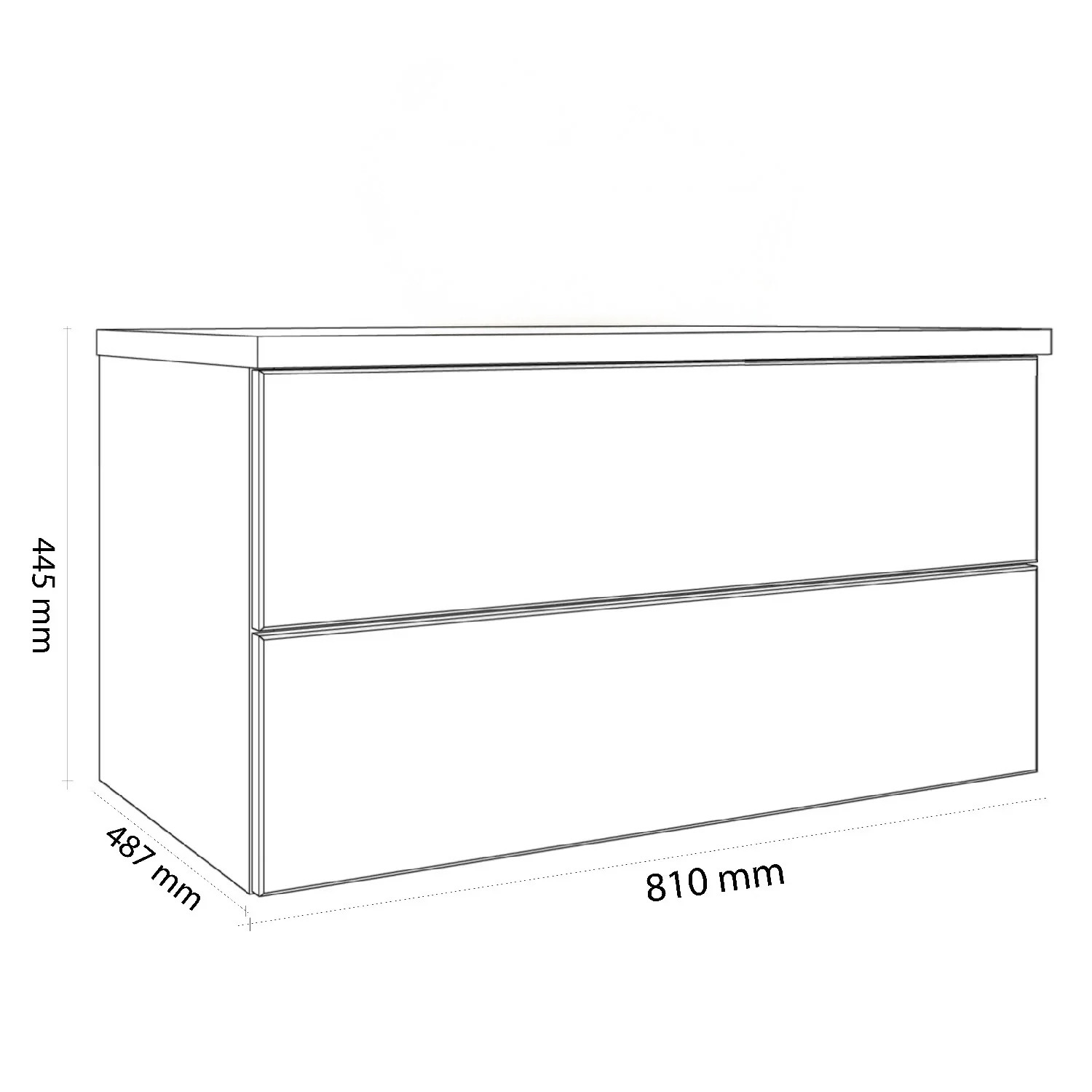 Kronenbach Cube Waschtischkonsole 81 cm mit Aufsatzwaschtisch, 2 Auszüge Bild 4