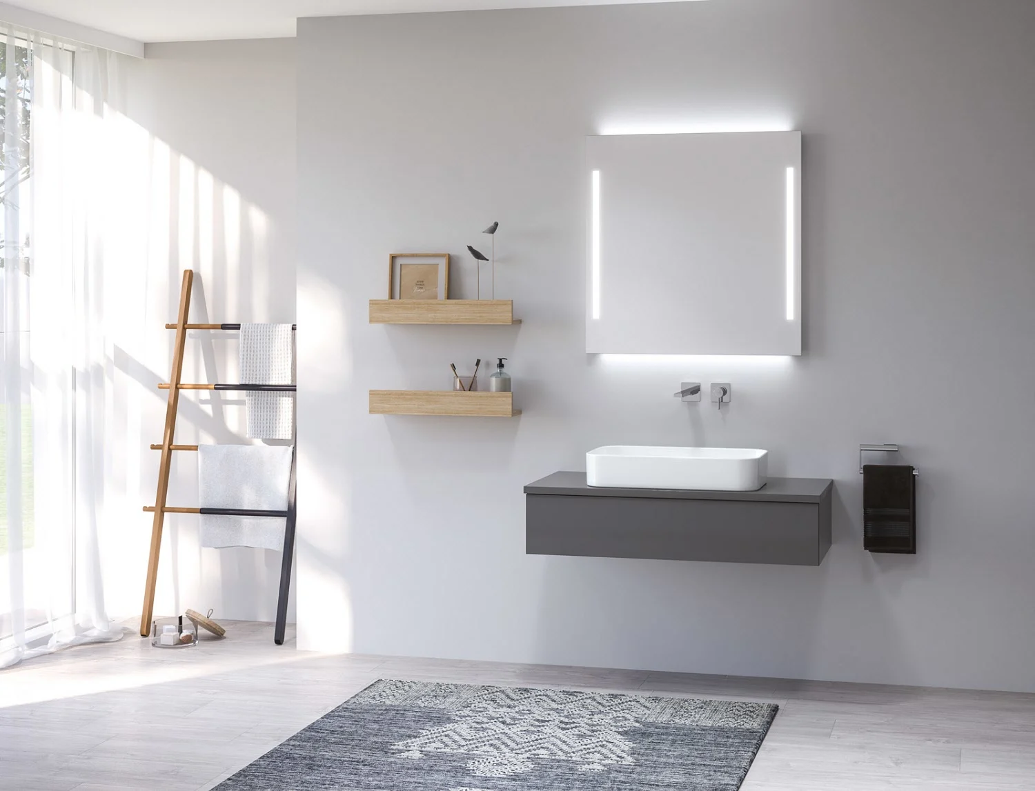 Kronenbach Cube Waschtischkonsole 101 cm mit 1 Auszug und TIP-ON Bild 3