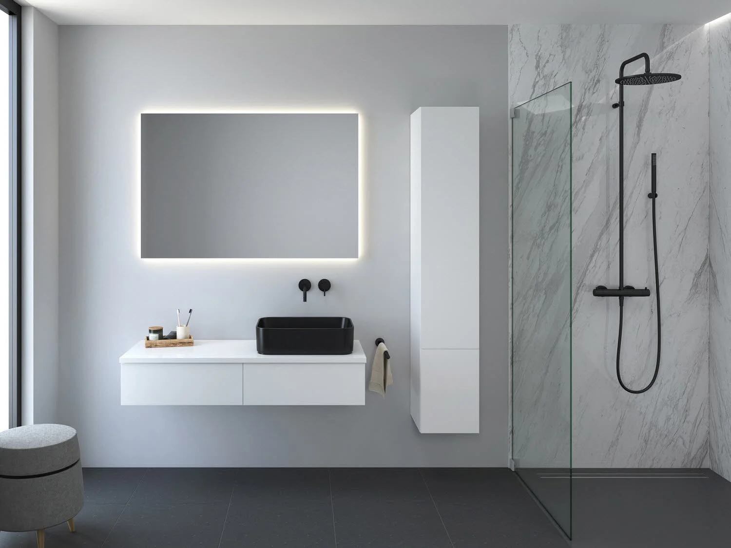 Kronenbach Cube Waschtischkonsole 121 cm mit 2 Auszügen und TIP-ON Bild 4