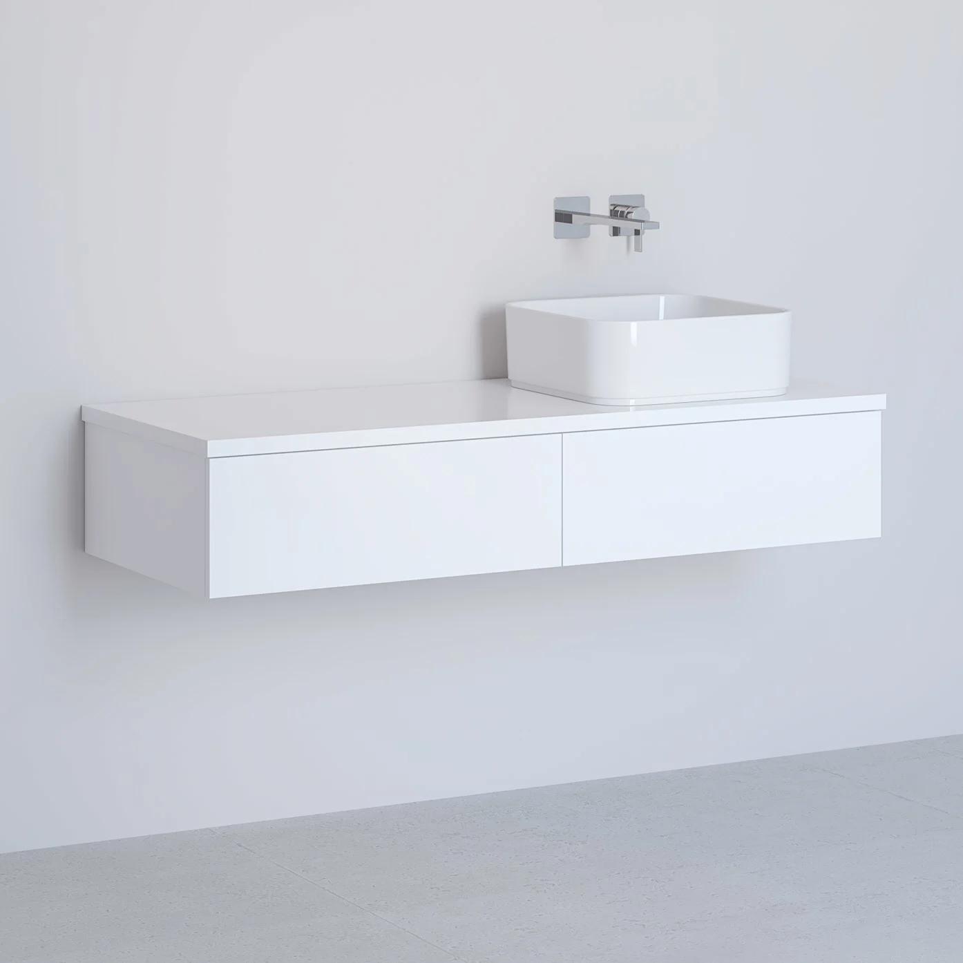 Kronenbach Cube Waschtischkonsole 121 cm mit 2 Auszügen und TIP-ON