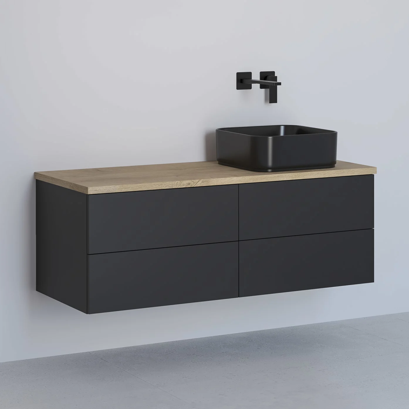 Kronenbach Cube Waschtischkonsole 121 cm mit 4 Auszügen und TIP-ON