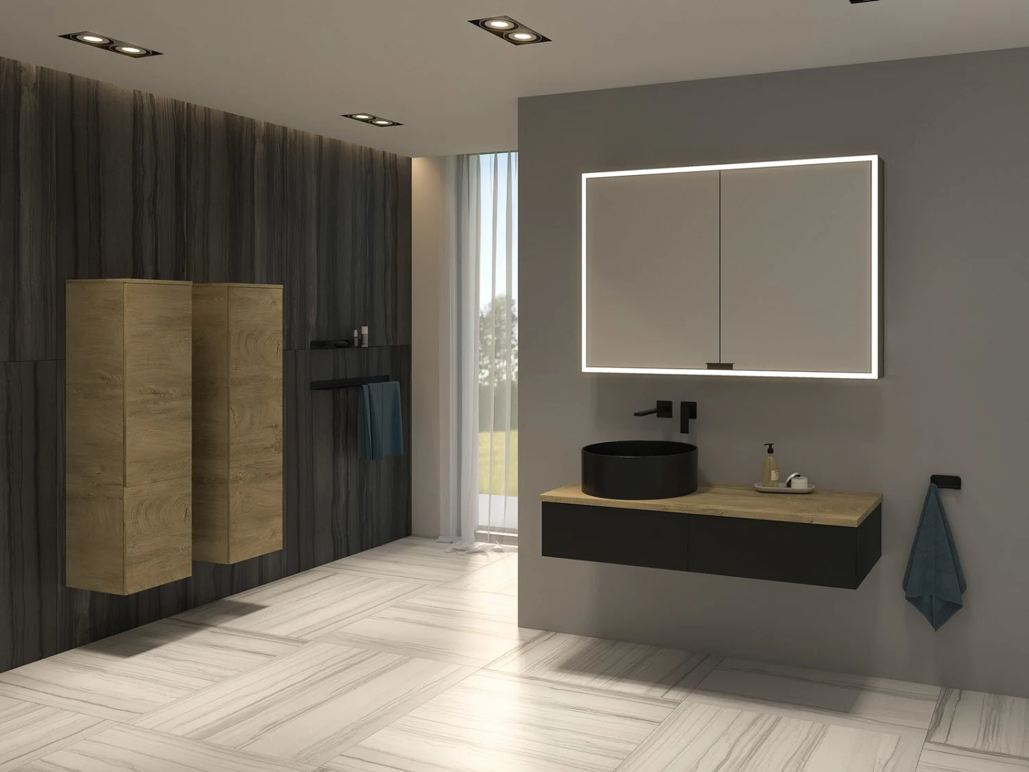 Kronenbach Cube Waschtischkonsole 121 cm mit 2 Auszügen und TIP-ON Bild 4