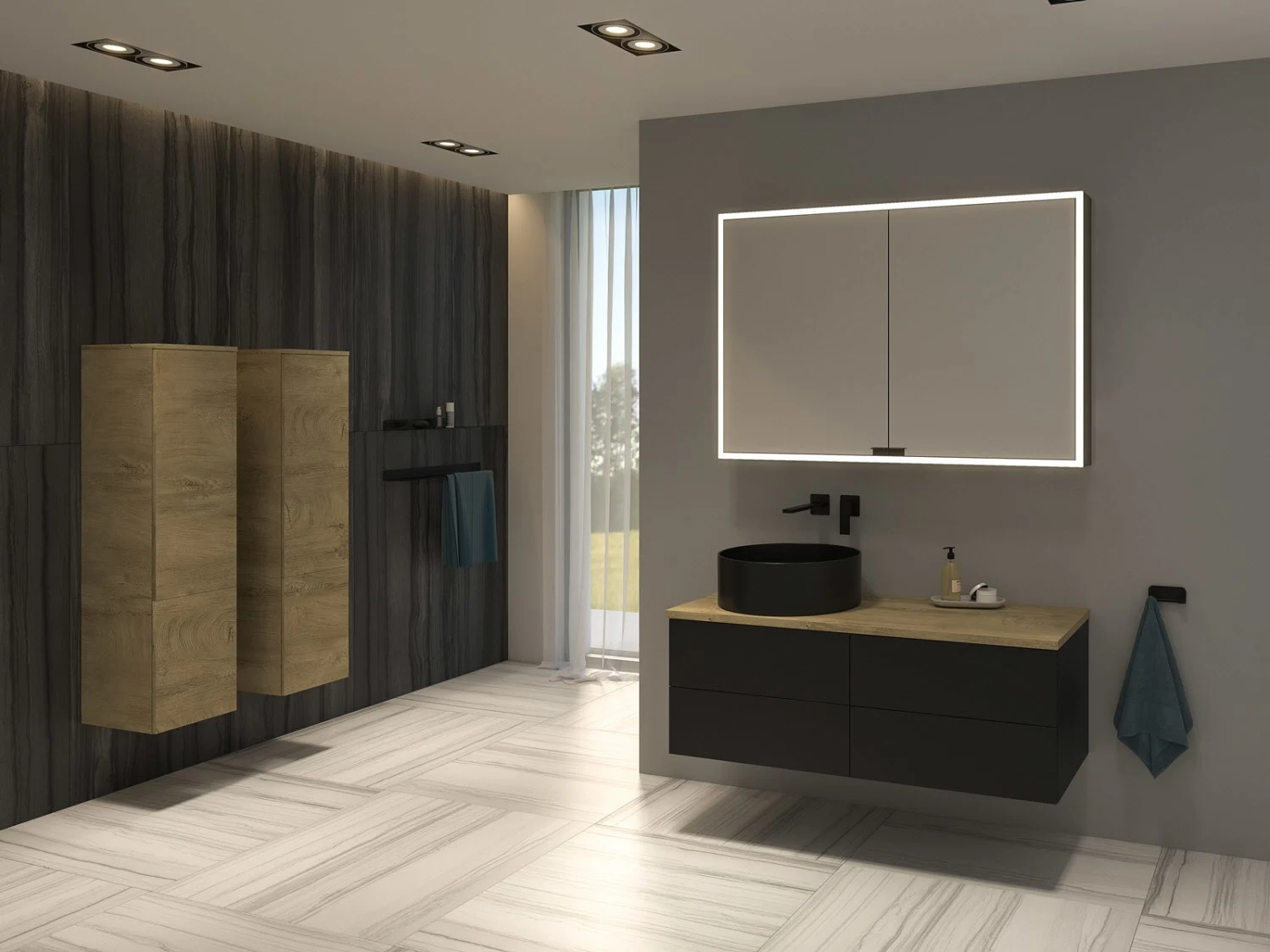 Kronenbach Cube Waschtischkonsole 121 cm mit 4 Auszügen und TIP-ON Bild 4