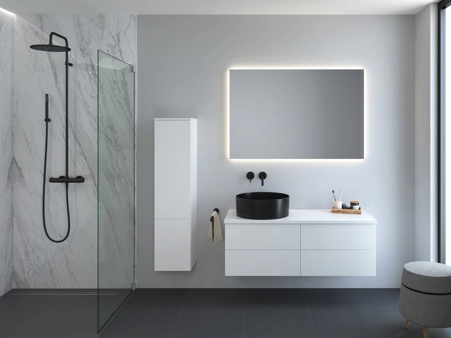 Kronenbach Cube Waschtischkonsole 121 cm mit 4 Auszügen und TIP-ON Bild 4