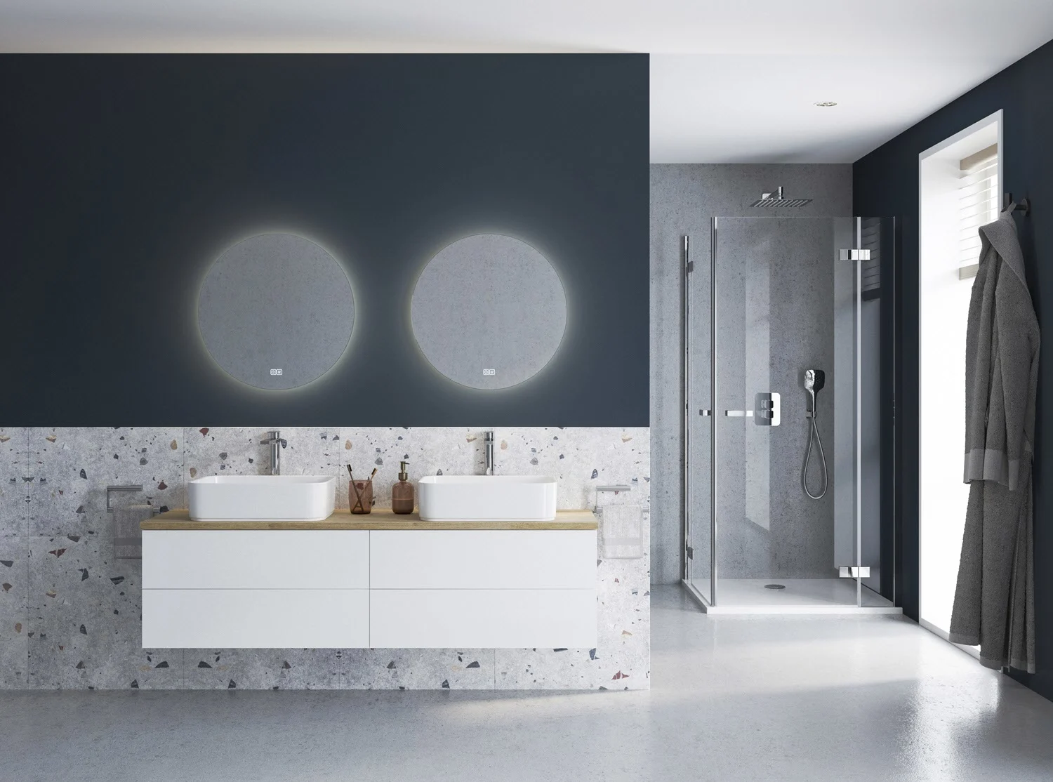 Kronenbach Cube Waschtischkonsole 161 cm für 2 Waschtische mit 4 Auszügen und TIP-ON Bild 7