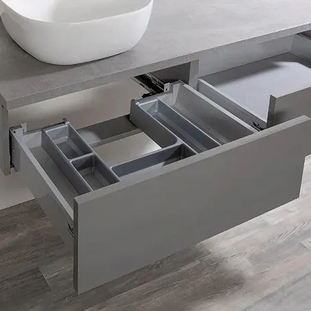 Kronenbach Cube Waschtischkonsole 161 cm für 2 Waschtische mit 2 Auszügen und TIP-ON Bild 3