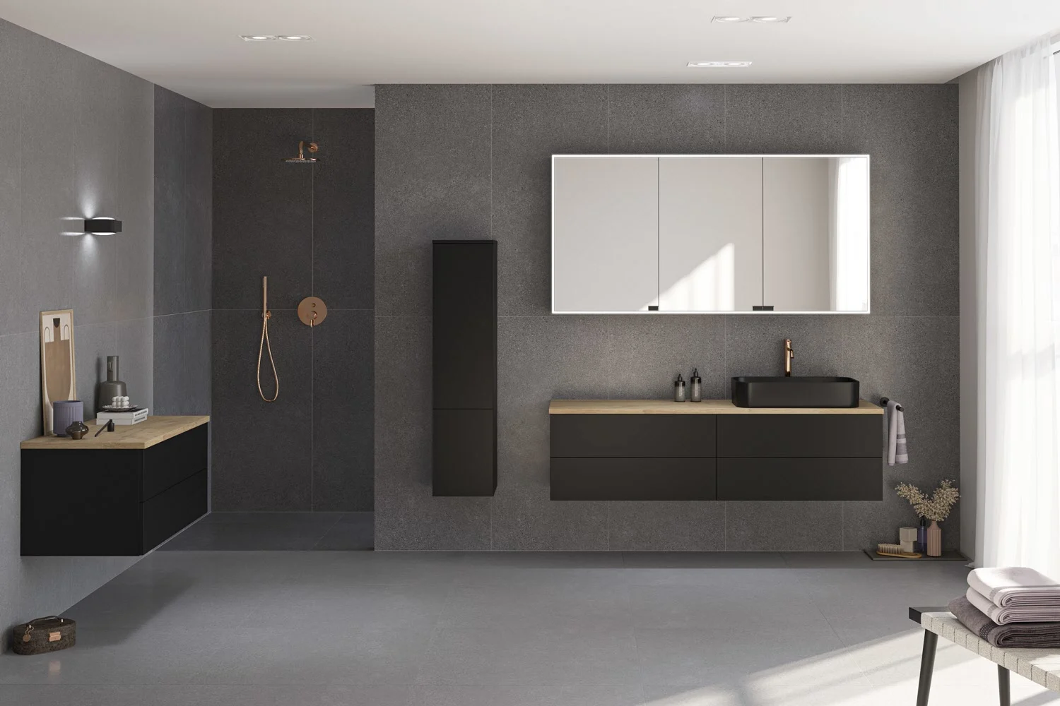 Kronenbach Cube Waschtischkonsole 161 cm mit 4 Auszügen und TIP-ON Bild 6