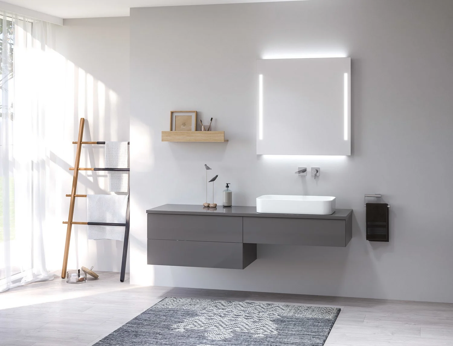 Kronenbach Cube Waschtischkonsole 161 cm mit 3 Auszügen und TIP-ON Bild 4