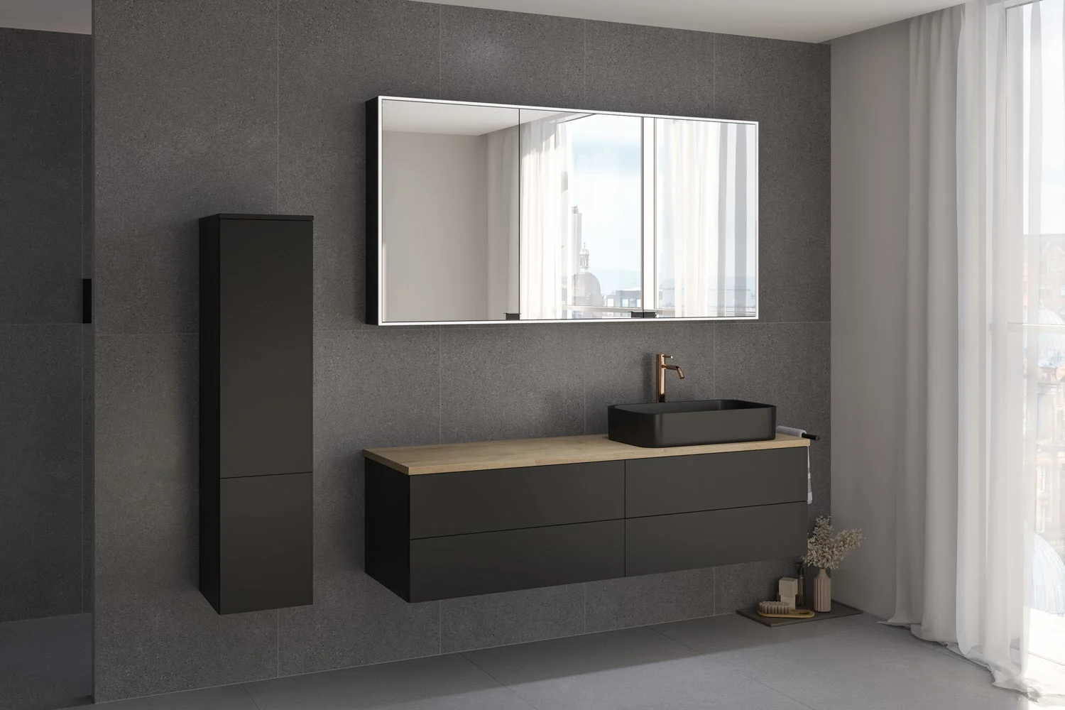 Kronenbach Cube Waschtischkonsole 161 cm mit 4 Auszügen und TIP-ON Bild 4