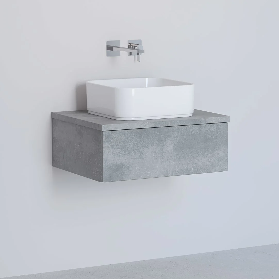 Kronenbach Cube Waschtischkonsole 61 cm mit 1 Auszug und TIP-ON