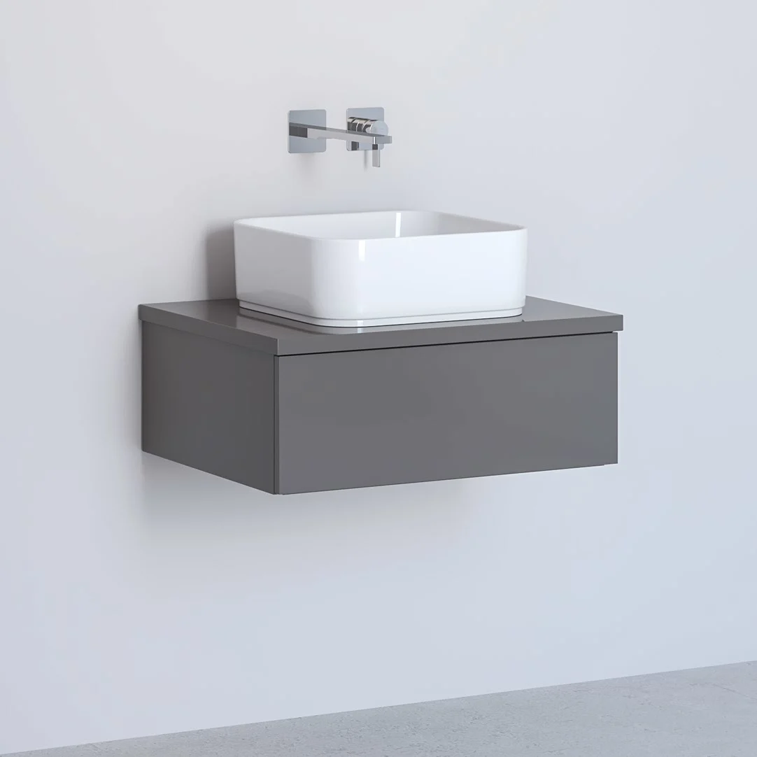 Kronenbach Cube Waschtischkonsole 61 cm mit 1 Auszug und TIP-ON