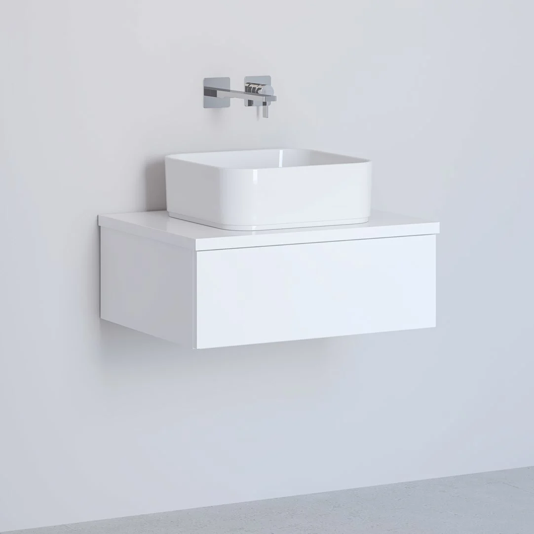 Kronenbach Cube Waschtischkonsole 61 cm mit 1 Auszug und TIP-ON