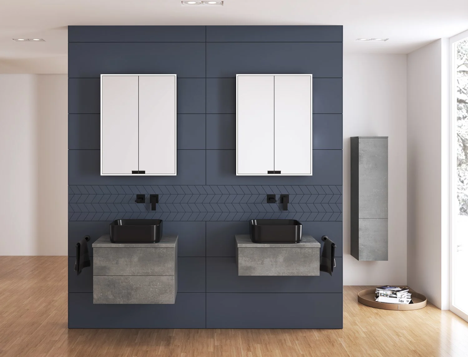 Kronenbach Cube Waschtischkonsole 61 cm mit 1 Auszug und TIP-ON Bild 3