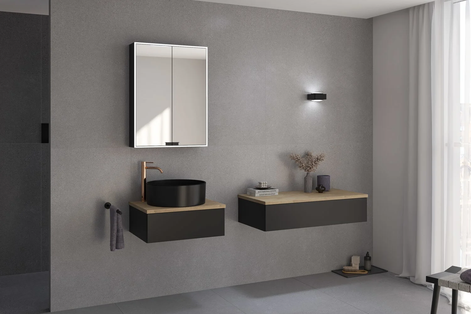 Kronenbach Cube Waschtischkonsole 61 cm mit 1 Auszug und TIP-ON Bild 3