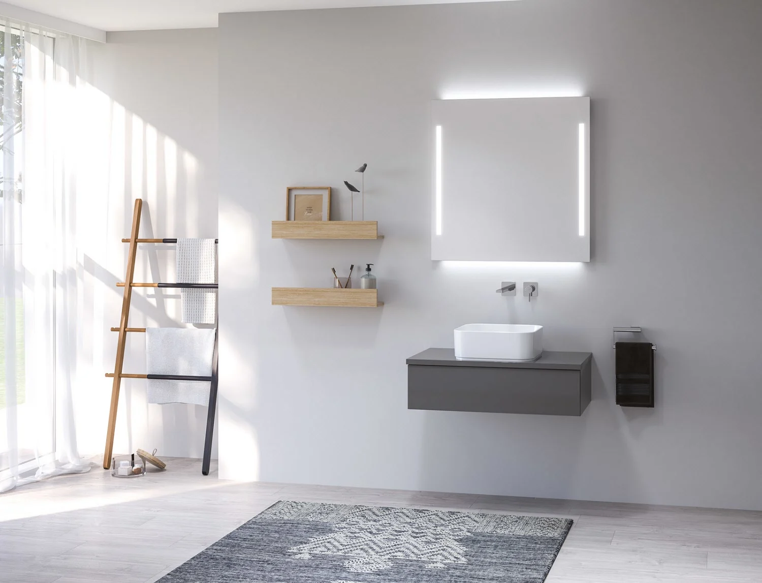 Kronenbach Cube Waschtischkonsole 81 cm mit 1 Auszug und TIP-ON Bild 3