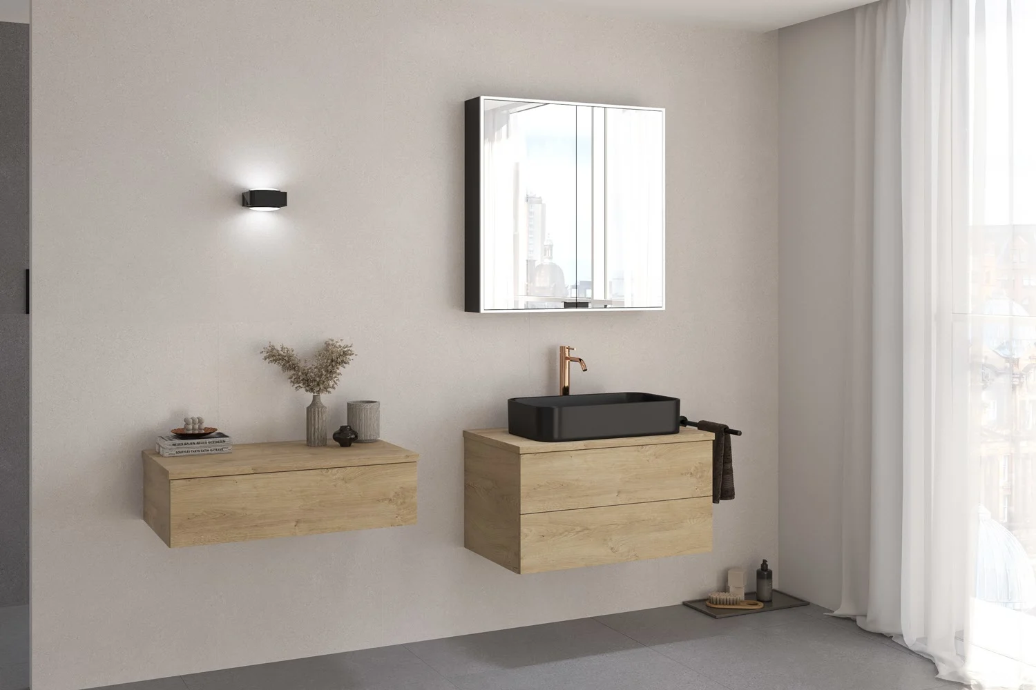 Kronenbach Cube Waschtischkonsole 81 cm mit 2 Auszügen und TIP-ON Bild 3