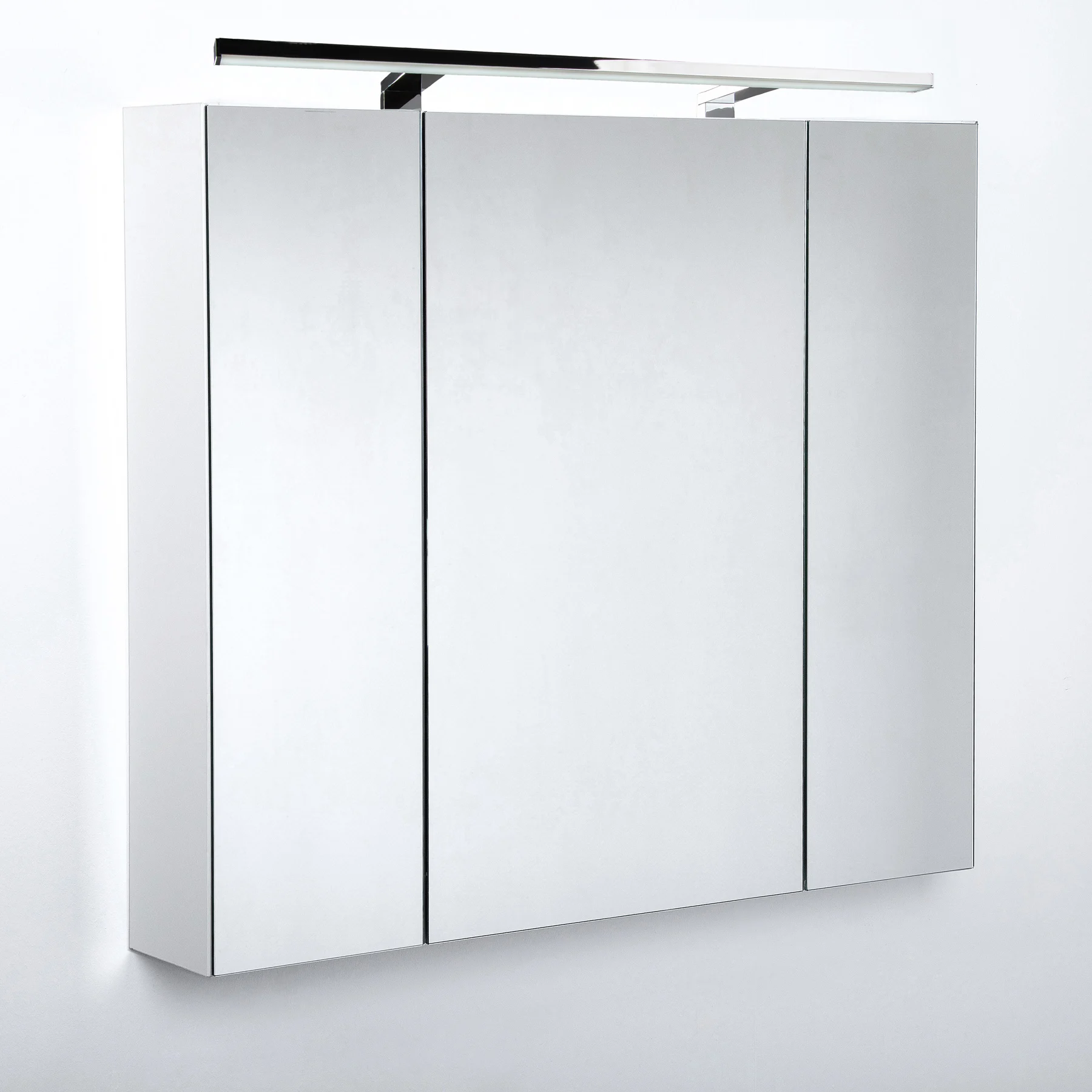 Kronenbach Plana 2.0 Spiegelschrank 80 cm mit 3 Türen und LED-Aufsatzleuchte