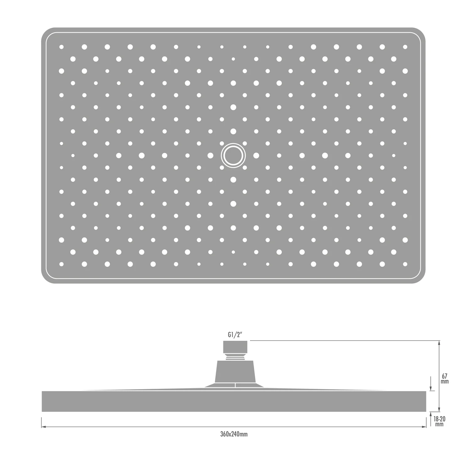 Kronenbach SUPRA 2.0 Kopfbrause 36 x 24 cm Bild 2