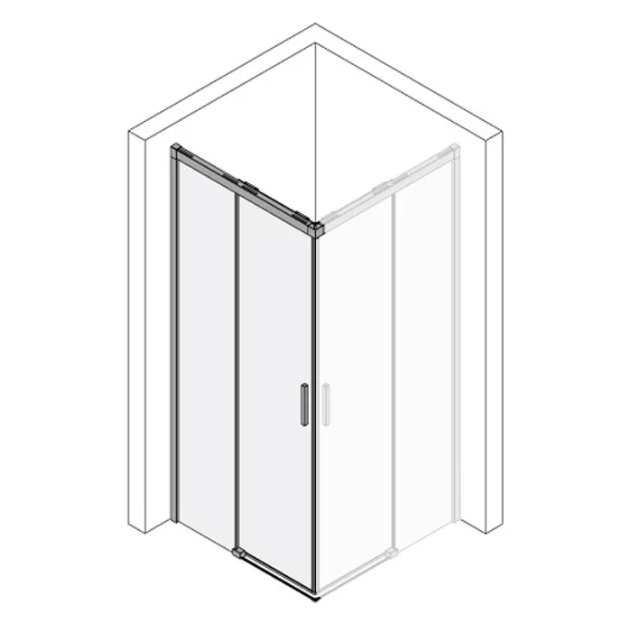 Kronenbach Slide Eckdusche Schiebetür 2-teilig, 90 x 200 cm, Schenkel links Bild 5