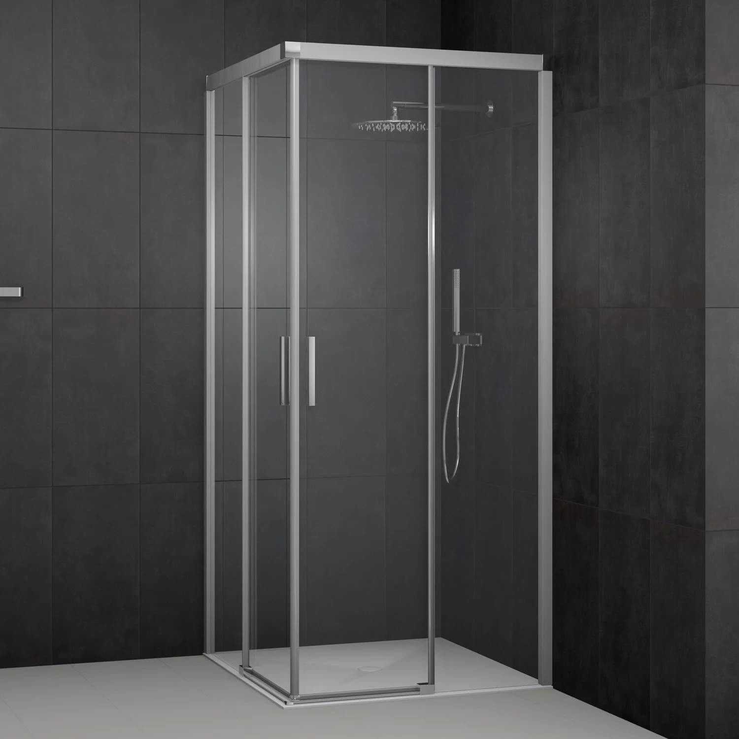 Kronenbach Slide Eckdusche Schiebetür 2-teilig, 90 x 200 cm, Schenkel rechts