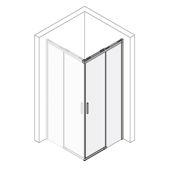 Kronenbach Slide Eckdusche Schiebetür 2-teilig, 90 x 200 cm, Schenkel rechts Bild 5