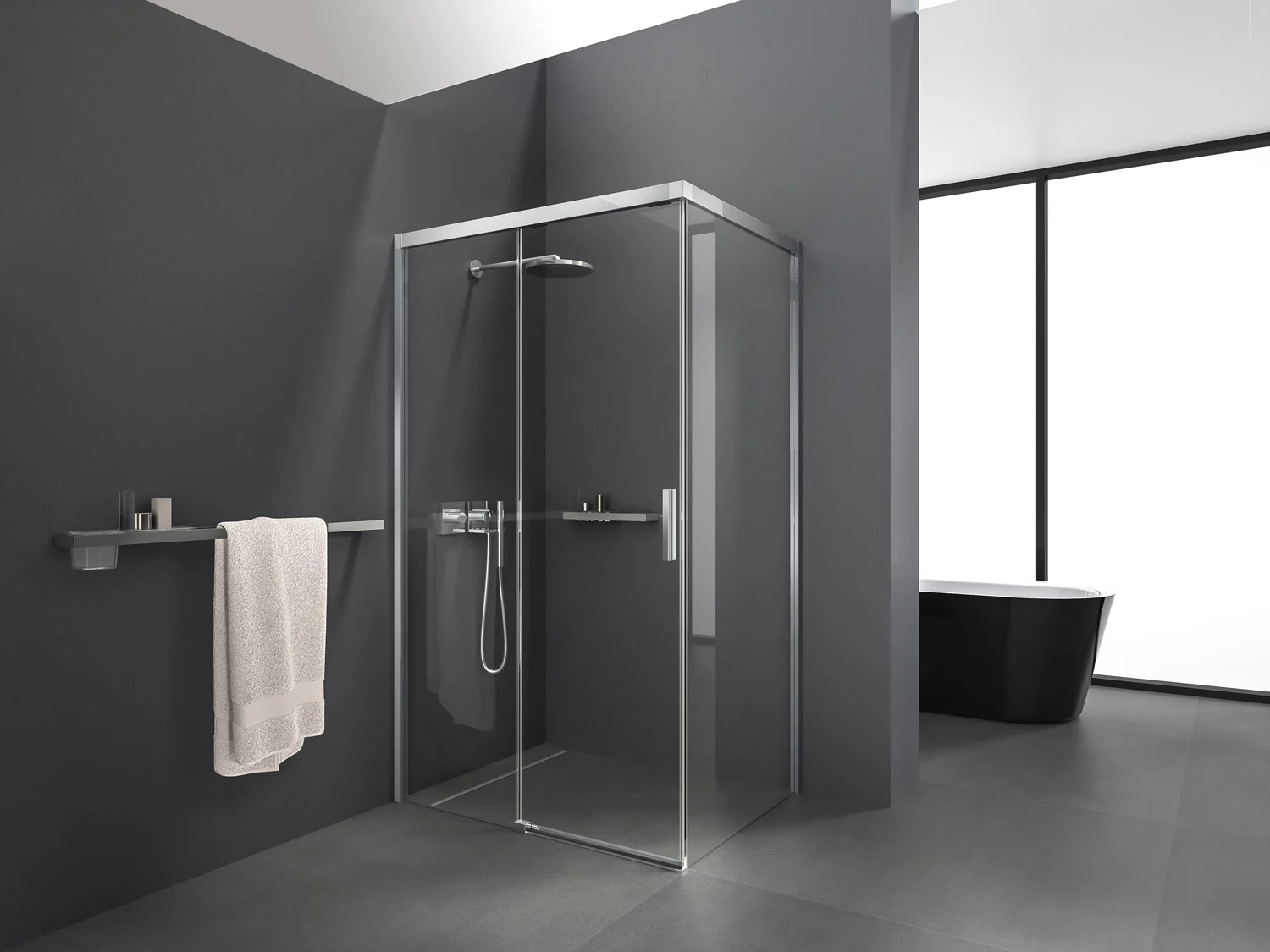 Kronenbach Slide Schiebetür 2-teilig für Trennwand, 90 x 200 cm, Anschlag links Bild 6