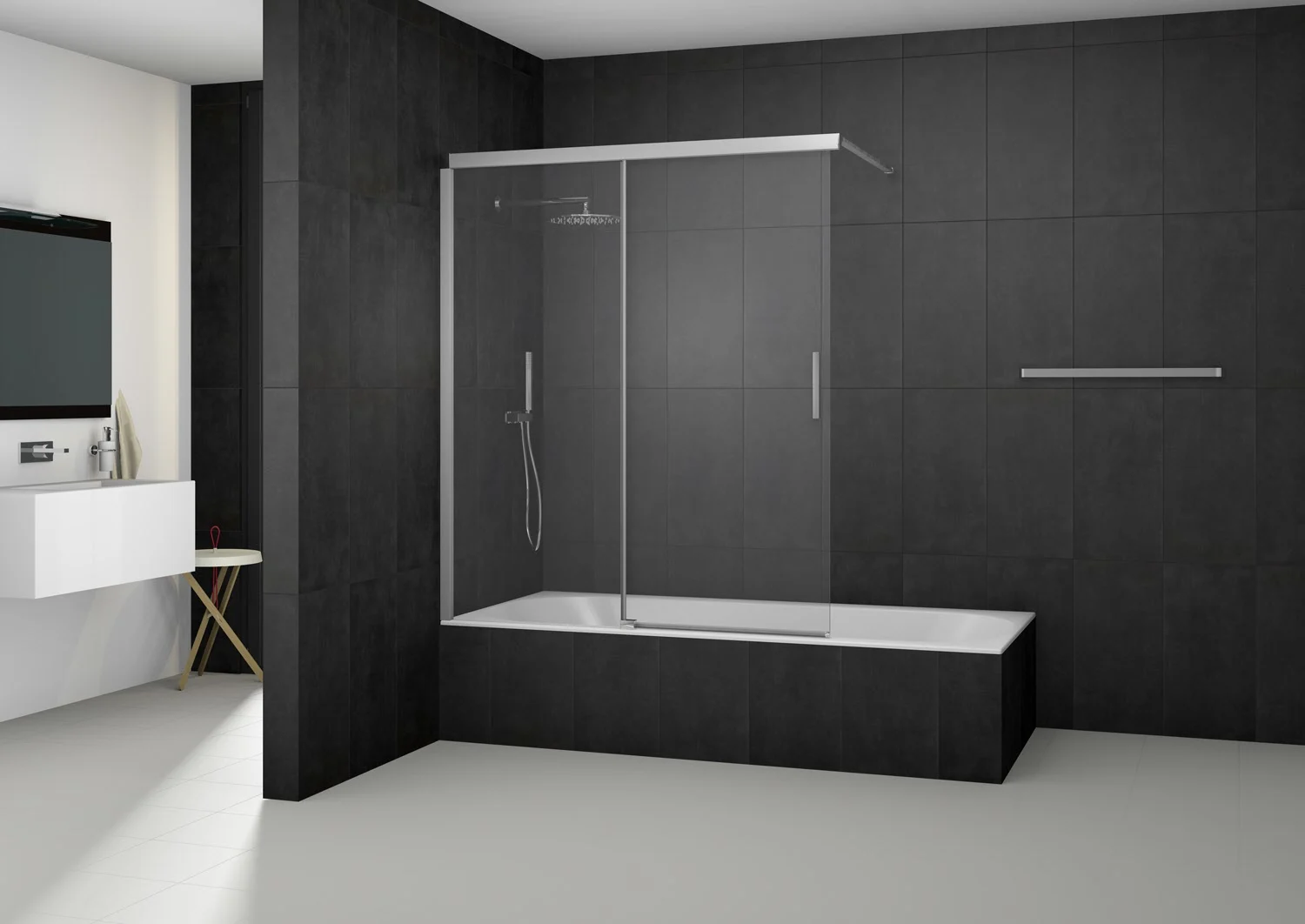 Kronenbach Slide Badewannenaufsatz 2-teilig, 140 x 160 cm, Anschlag links Bild 5