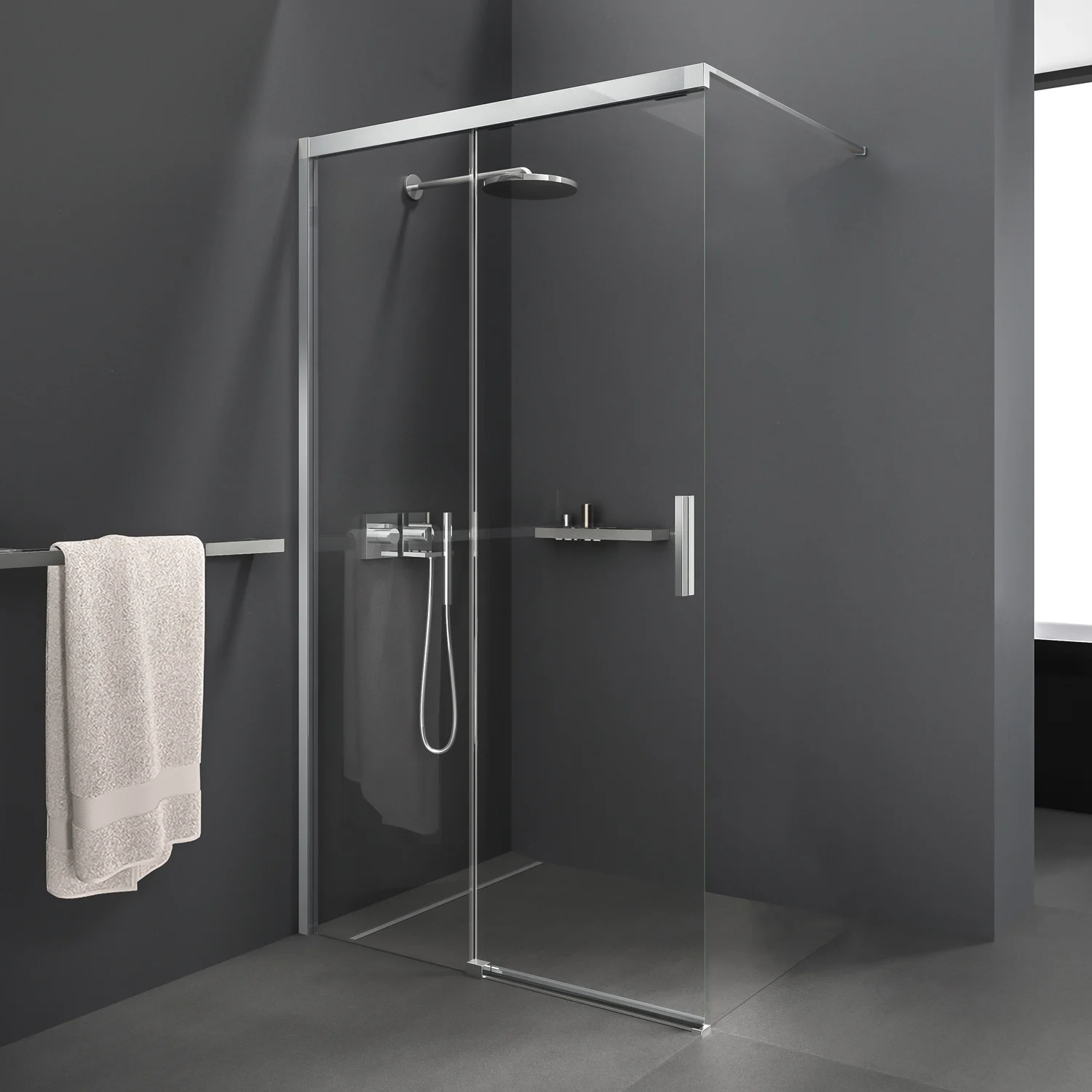 Kronenbach Slide Walk-In Schiebetür 2-teilig, 140 x 200 cm, Anschlag links