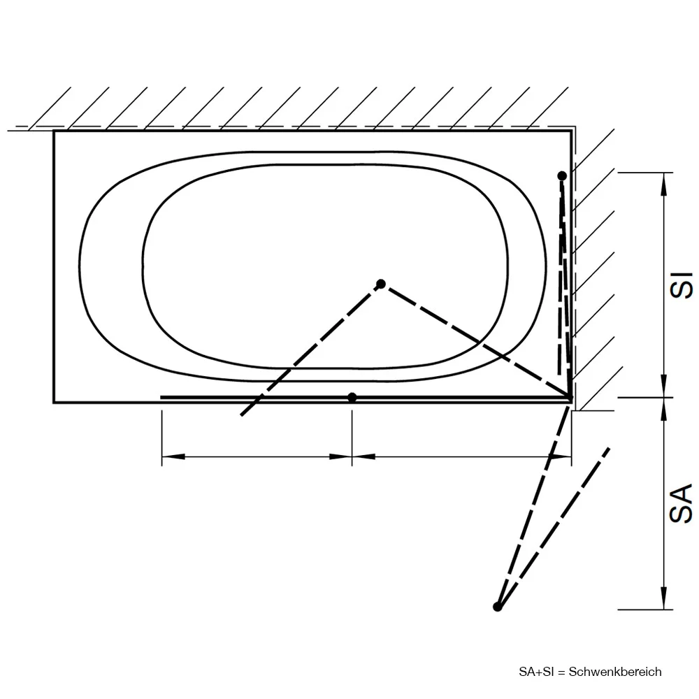 Kronenbach Tube Falttür für Badewanne, 132 x 140 cm, Anschlag rechts Bild 3