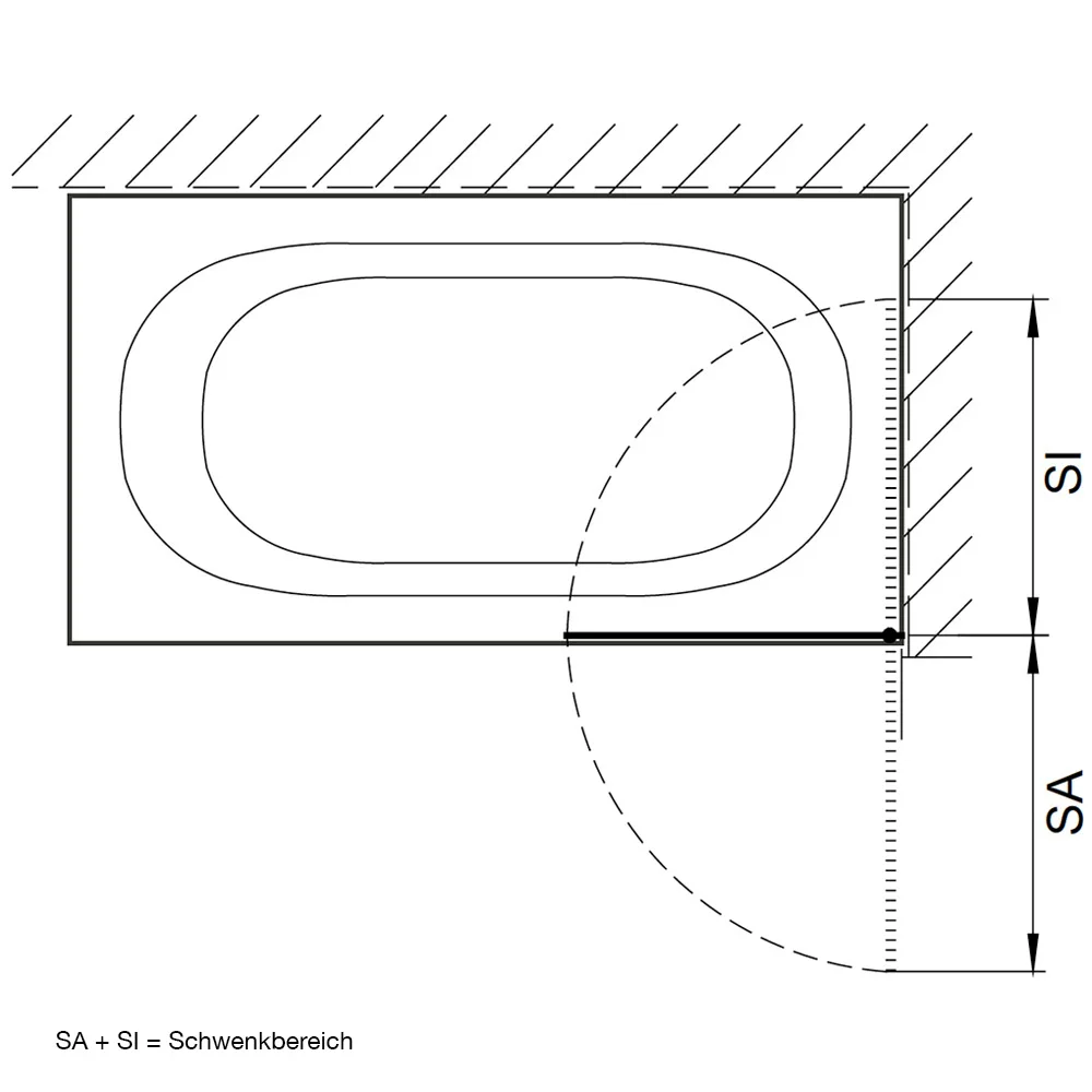 Kronenbach Tube Badewannenaufsatz 1-teilig, 75 x 140 cm, Anschlag rechts Bild 3