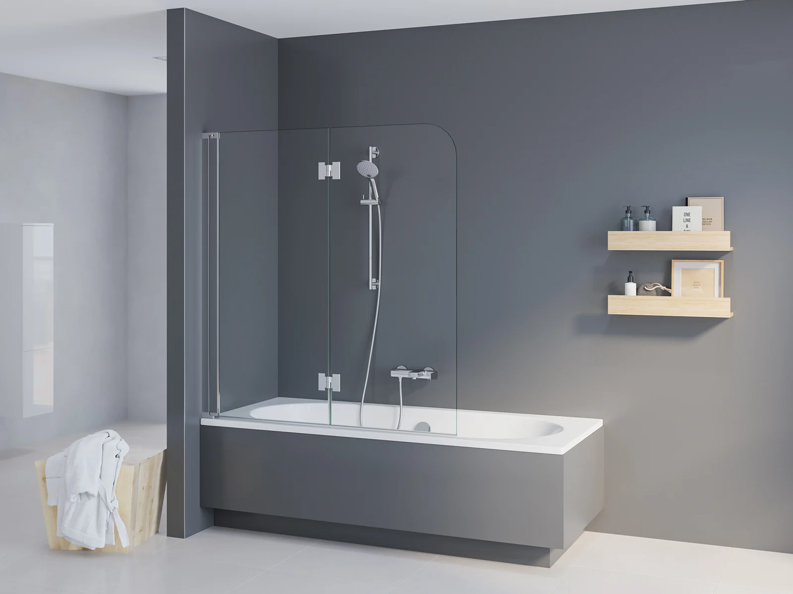 Kronenbach Tube Badewannenaufsatz 1-teilig, 75 x 140 cm, Anschlag links Bild 5